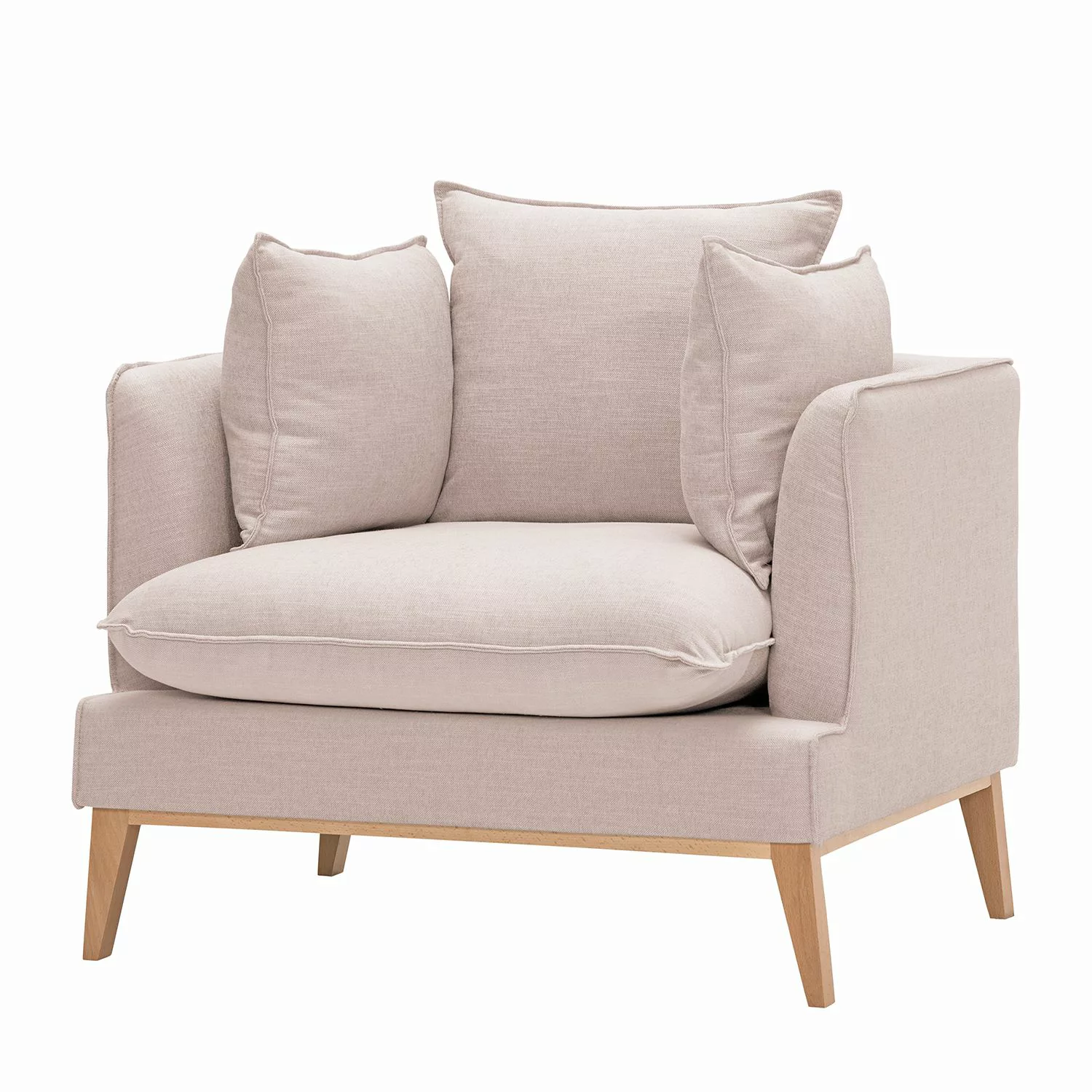 home24 Mørteens Sessel Sulviken Beige-Rosa Webstoff 100x86x94 cm (BxHxT) günstig online kaufen