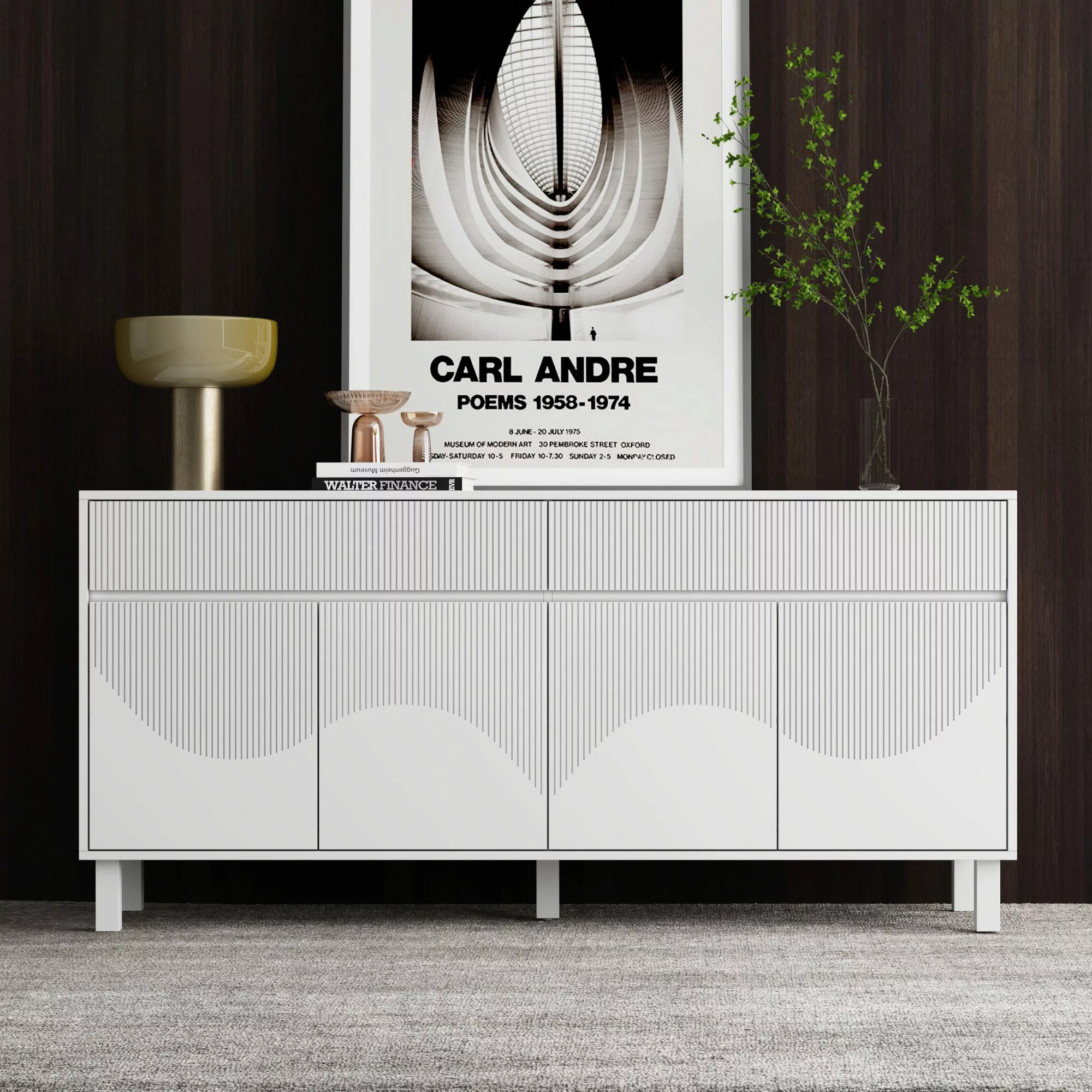 FUFU&GAGA Sideboard Komodenschrank mit 4 Türen günstig online kaufen