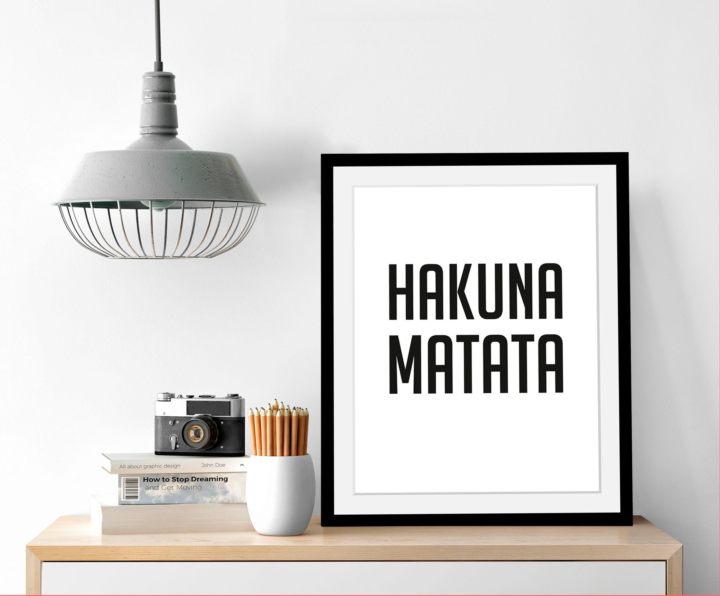 queence Bild "Hakuna Matata", in 3 Größen, gerahmt günstig online kaufen