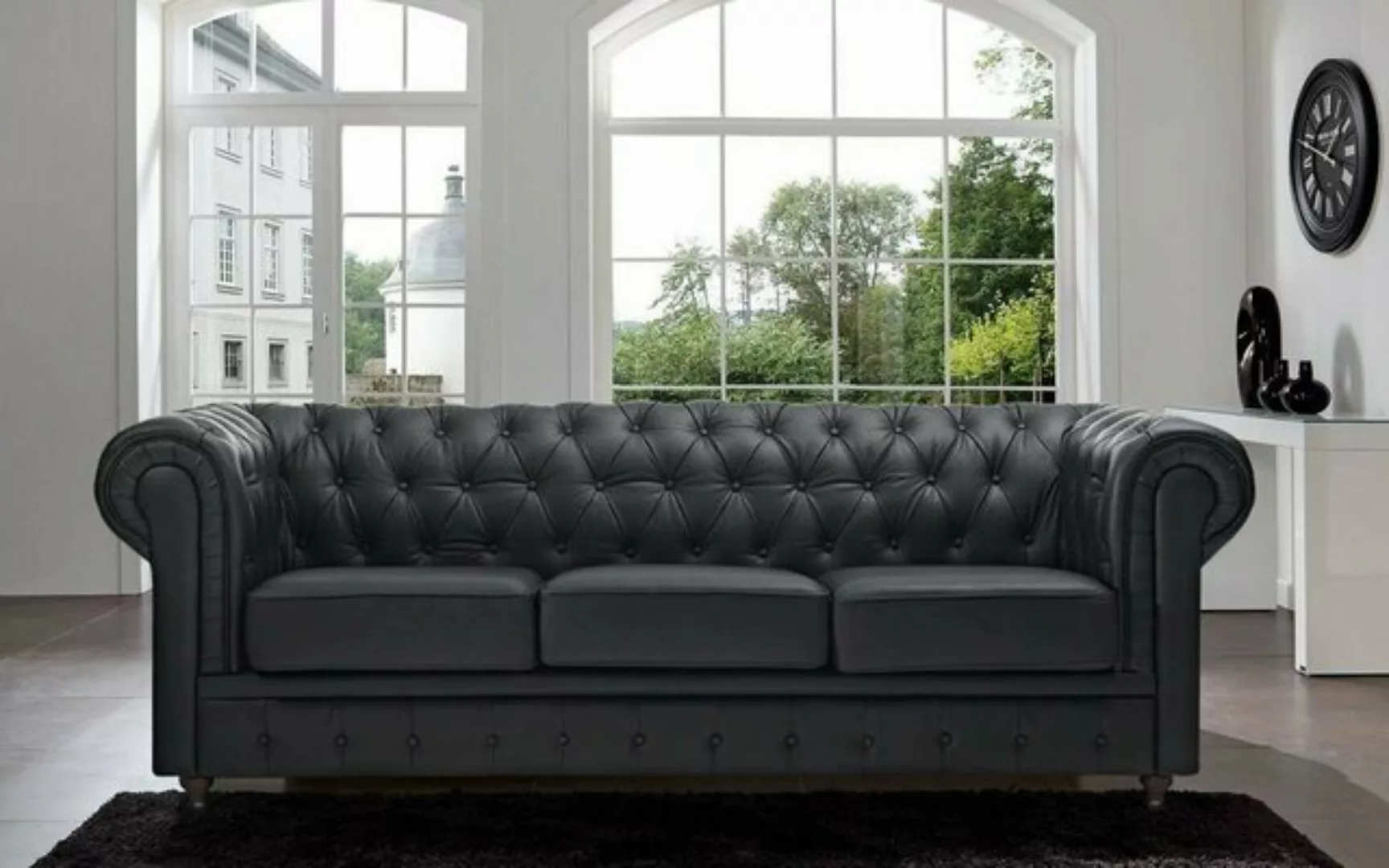 JVmoebel 3-Sitzer Chesterfield Couch Polster Sofas Klassischer Leder 3 Sitz günstig online kaufen
