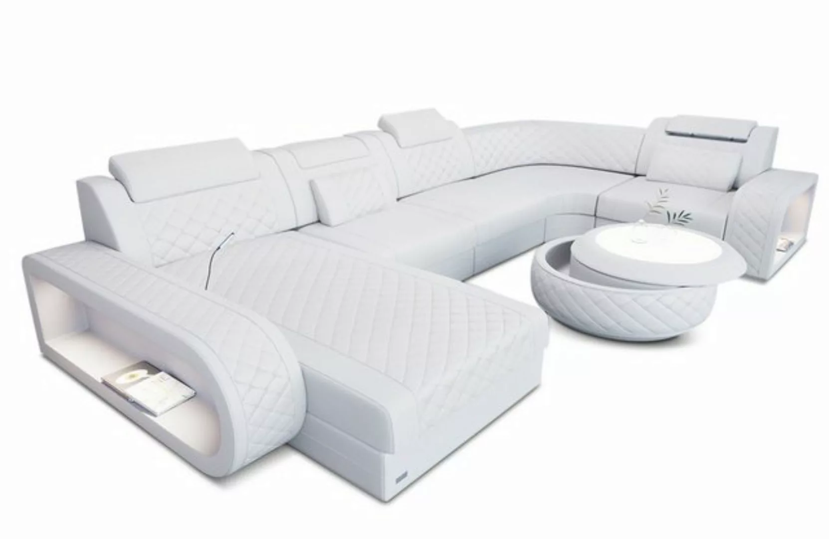 Sofa Dreams Wohnlandschaft Ledercouch Sofa Leder Berlin U Form Ledersofa, C günstig online kaufen