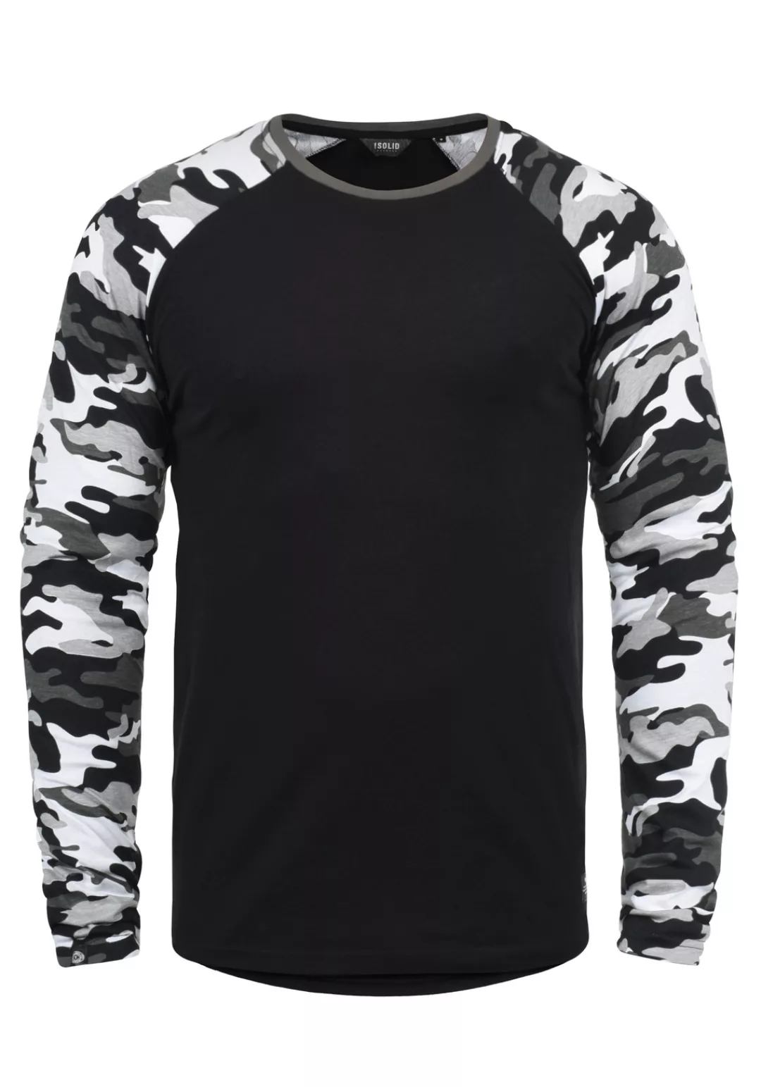 !Solid Rundhalsshirt SDCajus Longsleeve im Baseball-Look günstig online kaufen