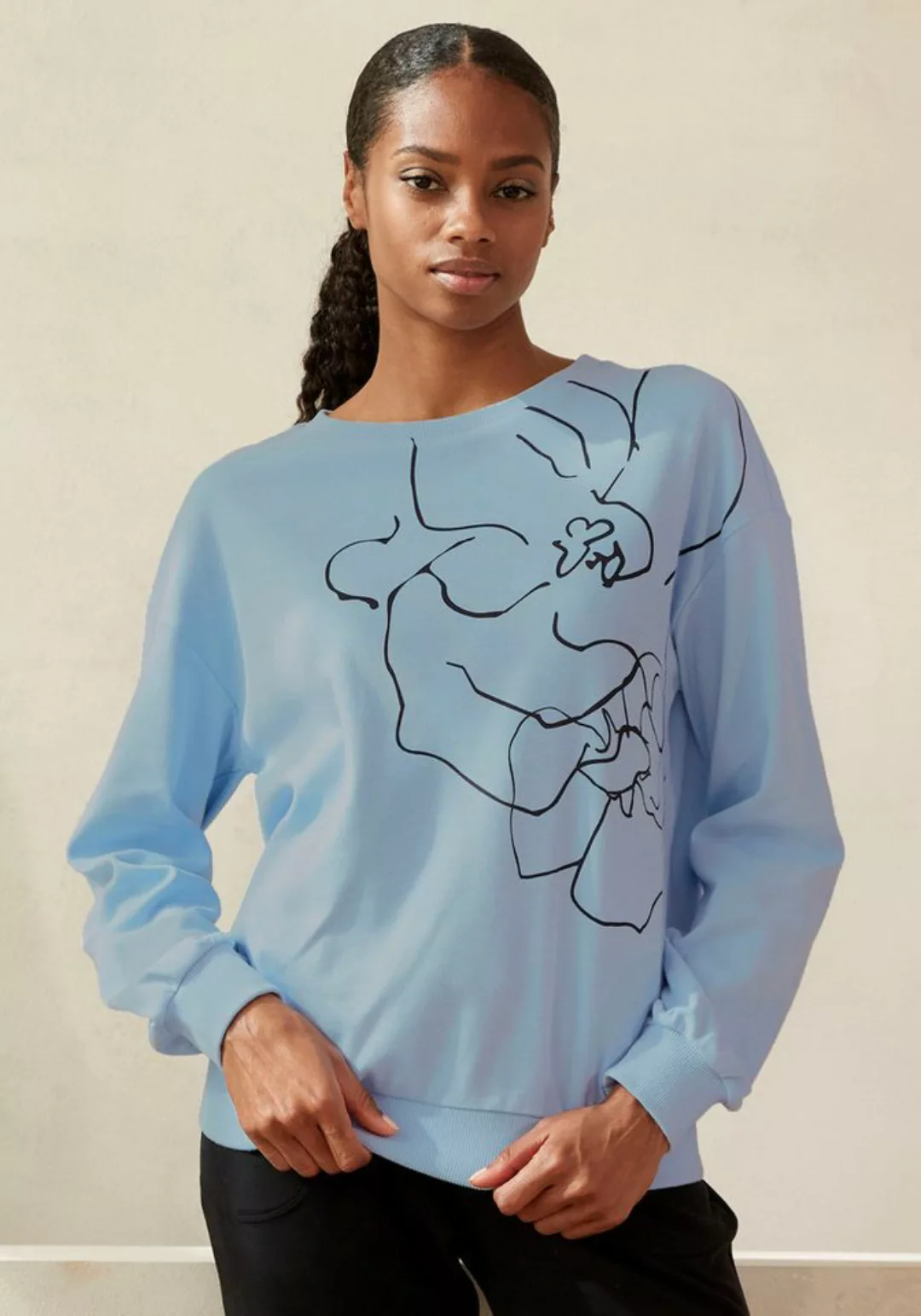 LASCANA Sweatshirt -Loungeshirt mit Druck, Loungewear günstig online kaufen