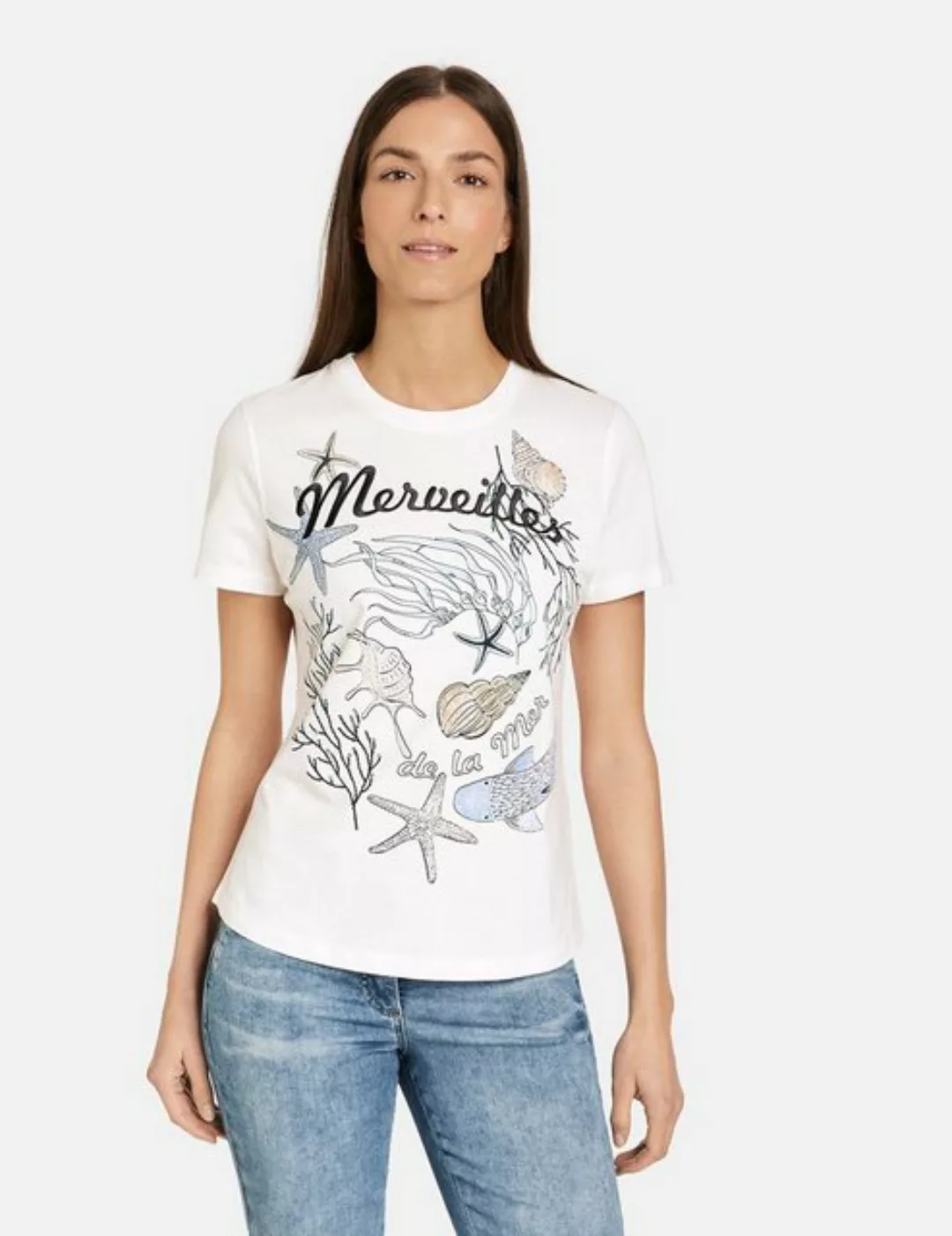 GERRY WEBER Kurzarmshirt T-Shirt mit maritimem Frontprint günstig online kaufen