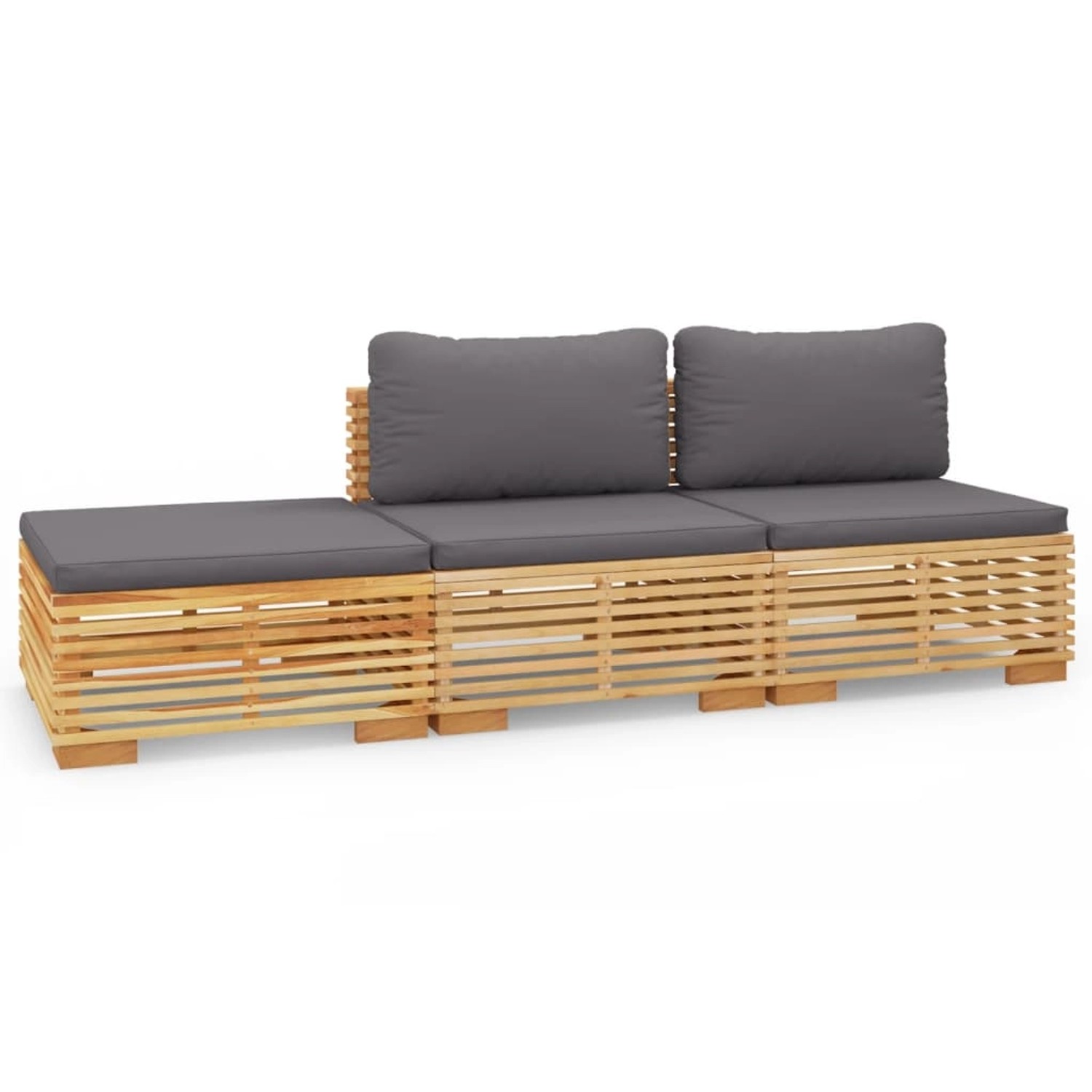 Vidaxl 3-tlg. Garten-lounge-set Mit Kissen Massivholz Teak günstig online kaufen