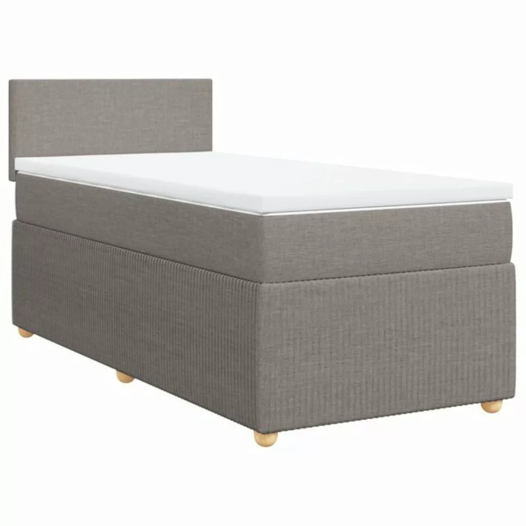 vidaXL Bett Boxspringbett mit Matratze Taupe 90x190 cm Stoff günstig online kaufen