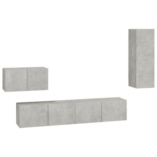 furnicato TV-Schrank 4-tlg. TV-Schrank-Set Betongrau Holzwerkstoff (1-St) günstig online kaufen