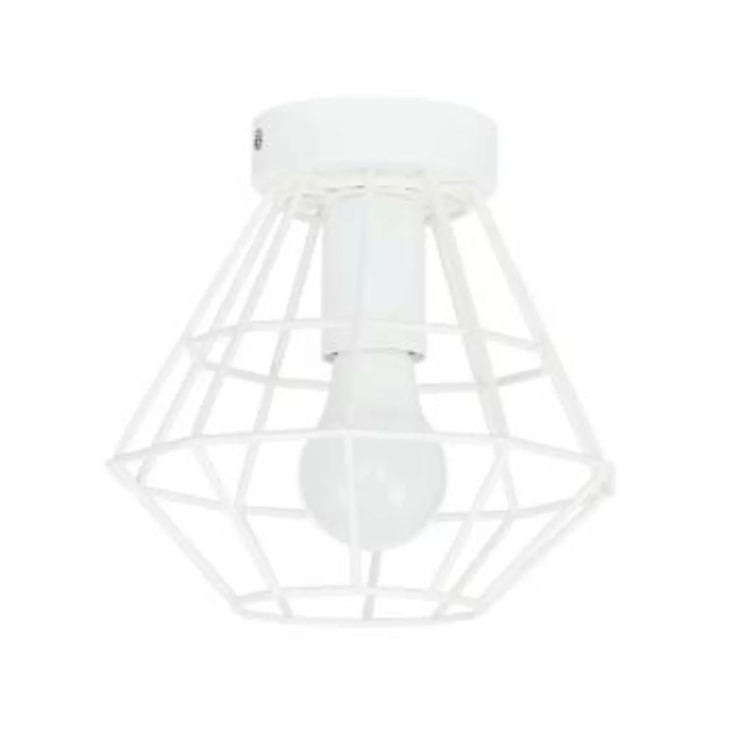 Deckenlampe Weiß Ø 20 cm Metall Wohnzimmer Modern günstig online kaufen