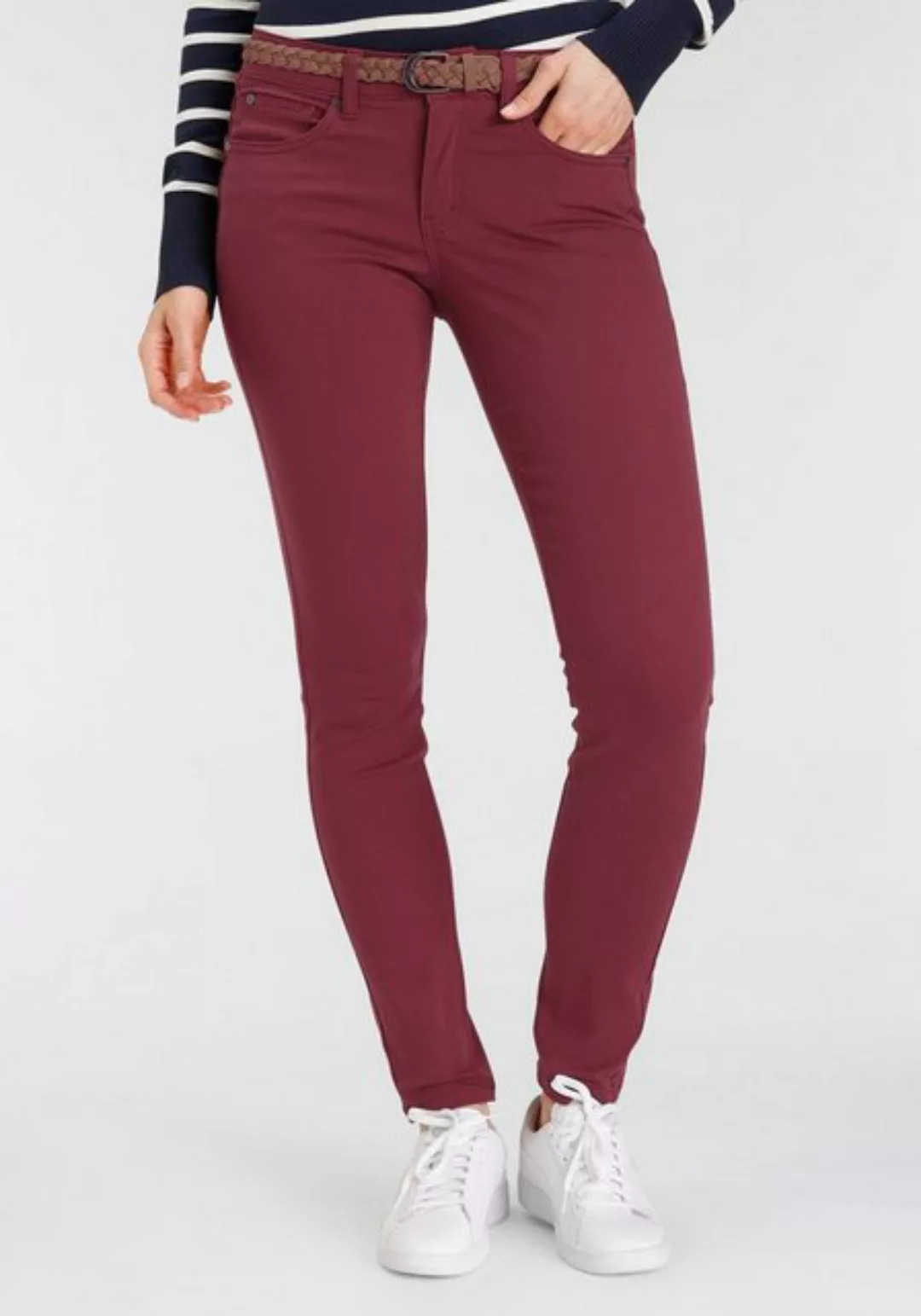 DELMAO Slim-fit-Jeans, (Set, 2 tlg., mit Gürtel), mit modischem Flechtgürte günstig online kaufen