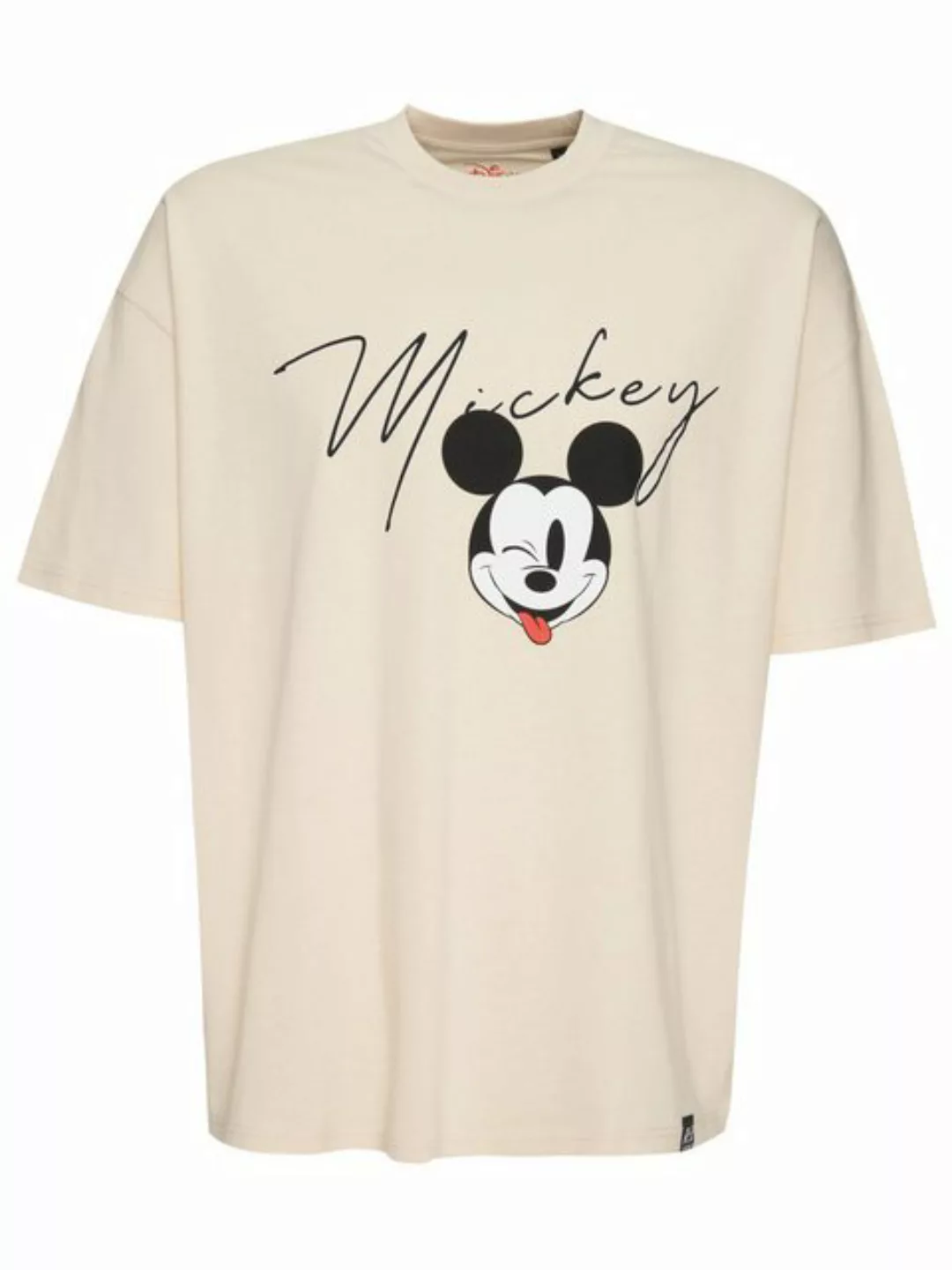 Recovered T-Shirt Disney Mickey Signature Oversized Ecru GOTS zertifizierte günstig online kaufen