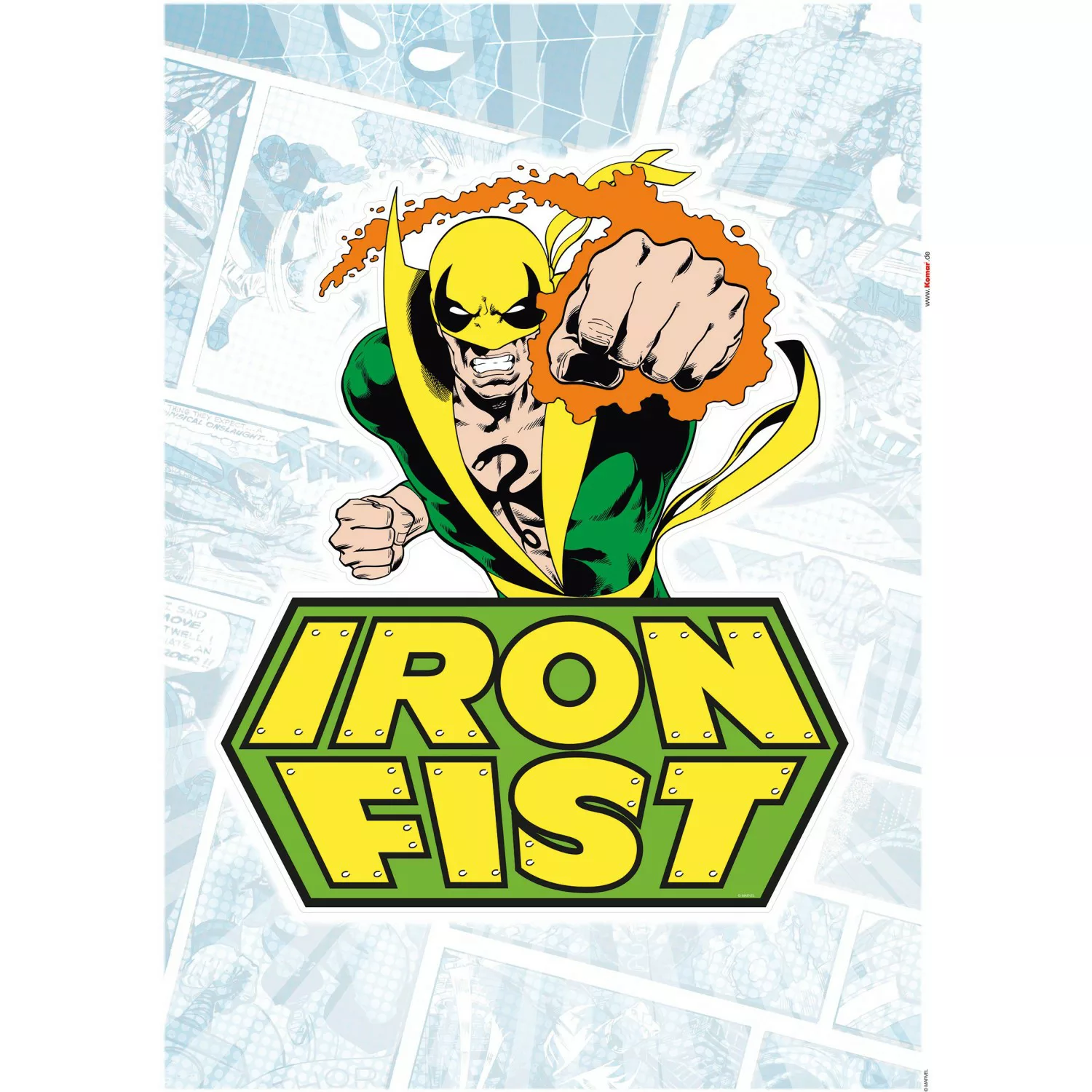 KOMAR Wandtattoo - Iron Fist Comic  - Größe 50 x 70 cm mehrfarbig Gr. one s günstig online kaufen