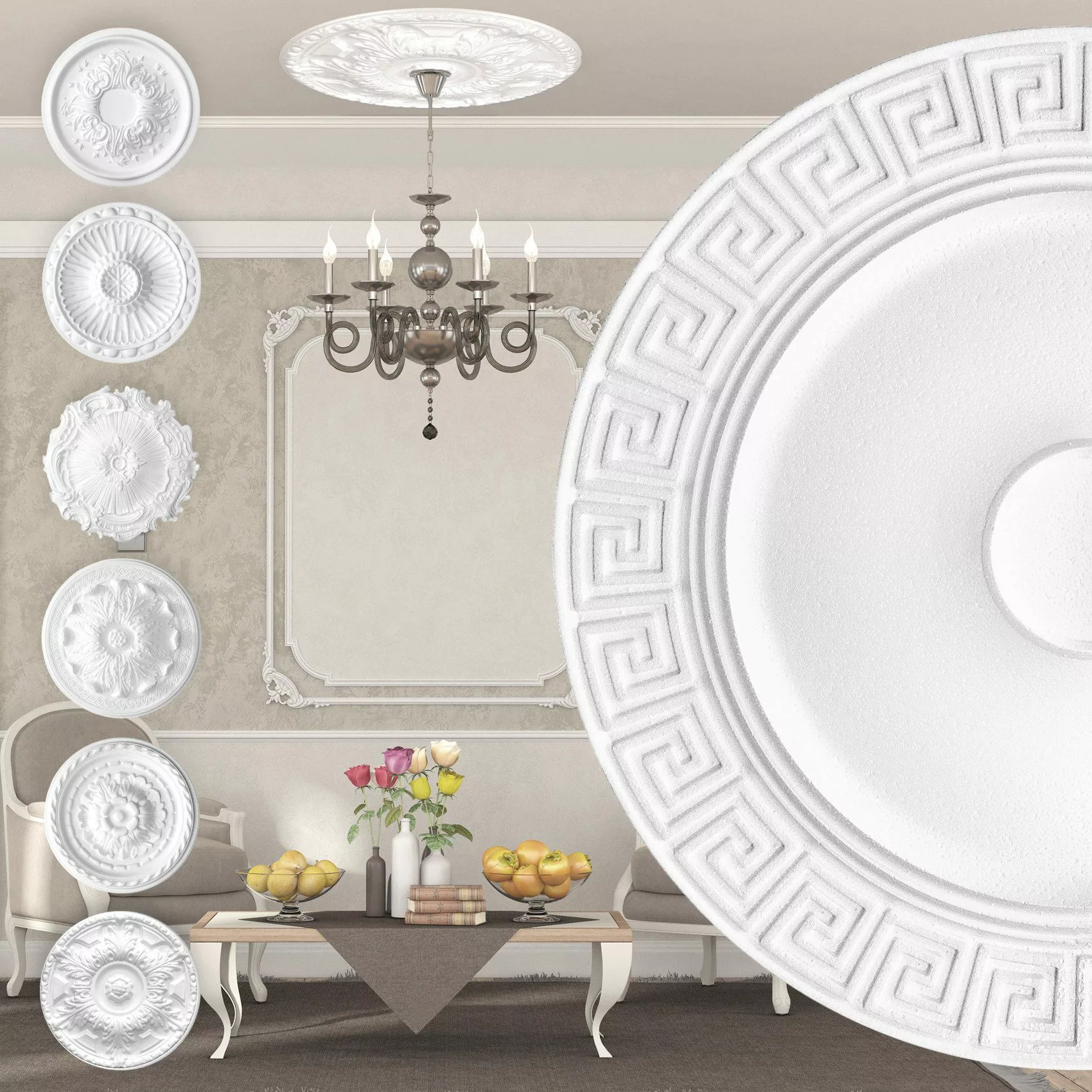 marbet design Wanddekoobjekt R-30 (Stuckrosette aus günstig online kaufen