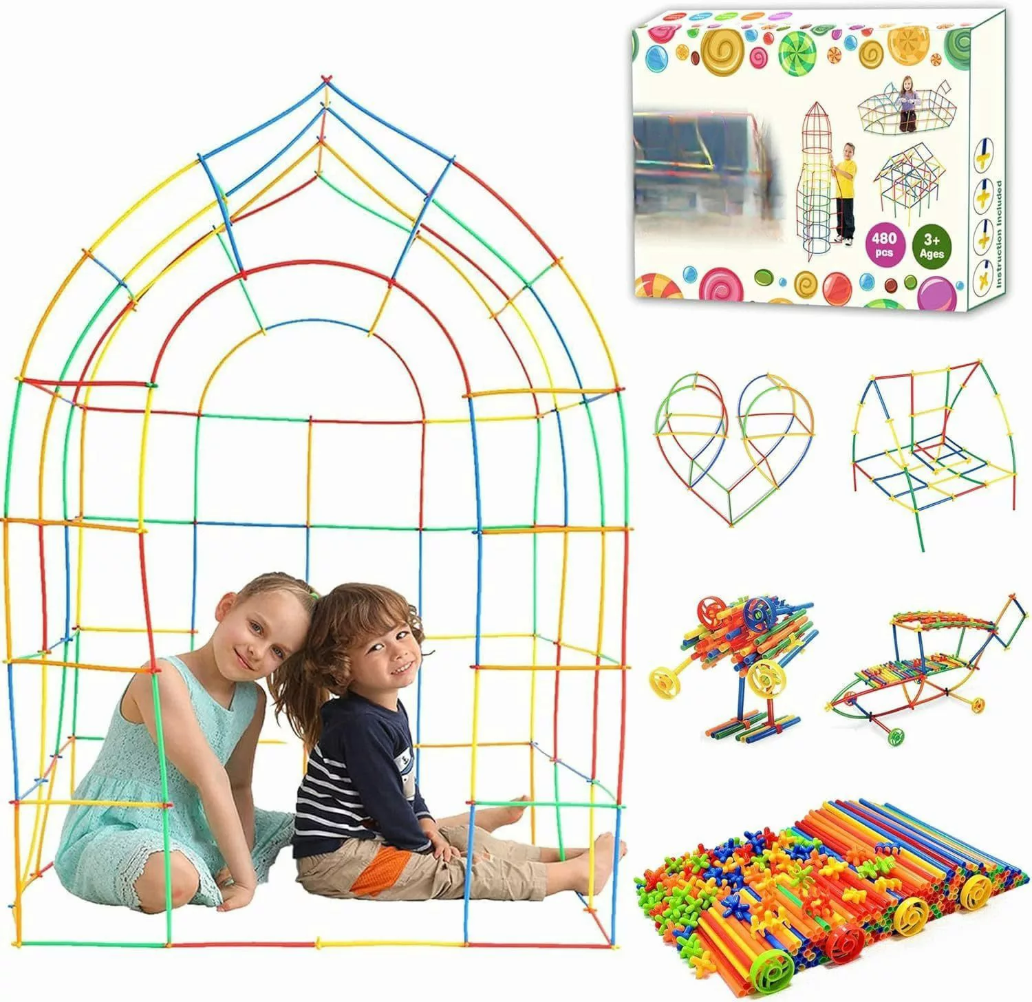 LA CUTE Bauspielzeug Konstruktionsset 480 Teile günstig online kaufen