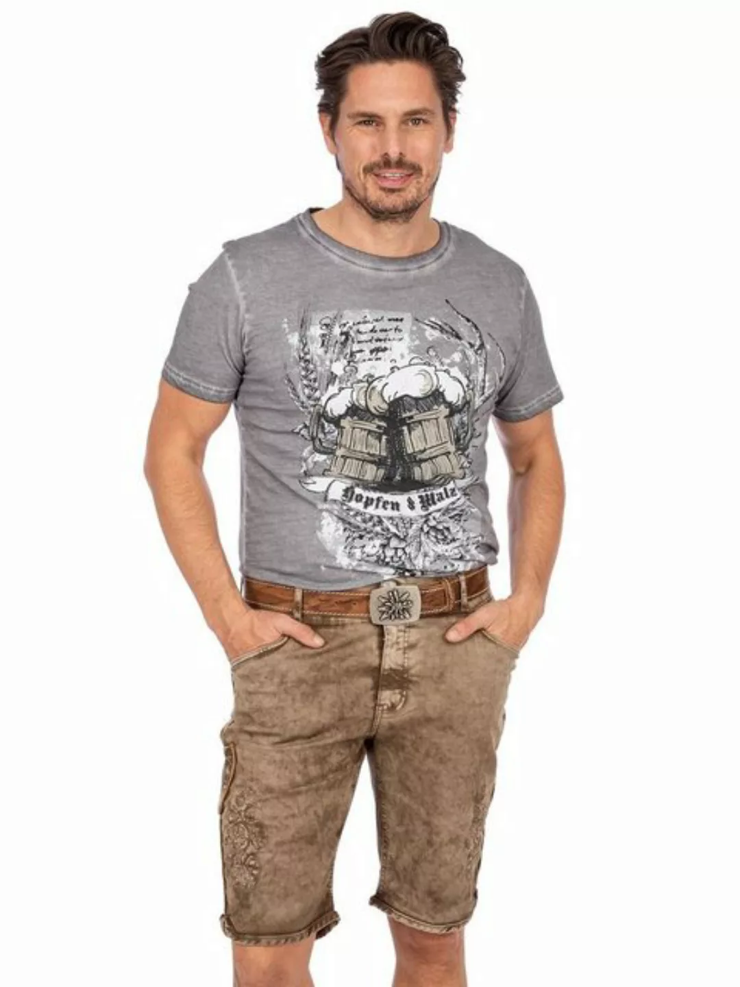 Hangowear Trachtenjeans Jeans Bermuda Herren - HECTOR - schlamm günstig online kaufen