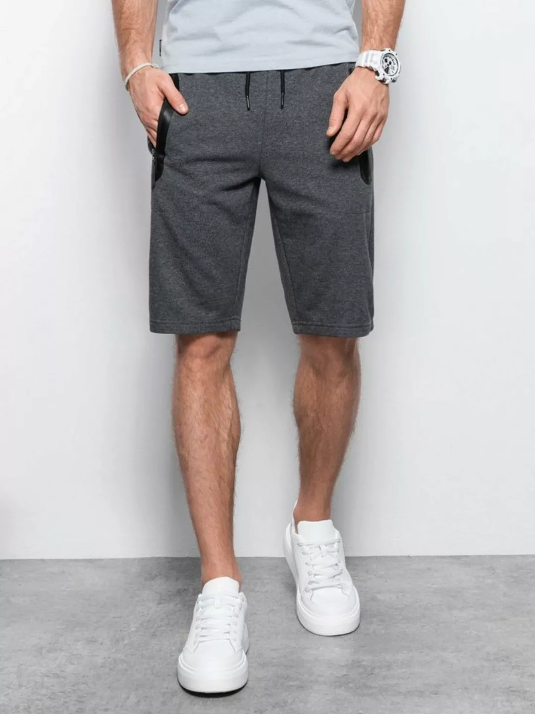 OMBRE Shorts Ombre Herren Sweatshorts - grau meliert V5 W239 XXL günstig online kaufen