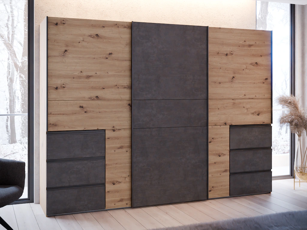 FORTE Schwebetürenschrank, (B/H/T ca. 269,7x200,5x61cm), Schwebetürenschran günstig online kaufen