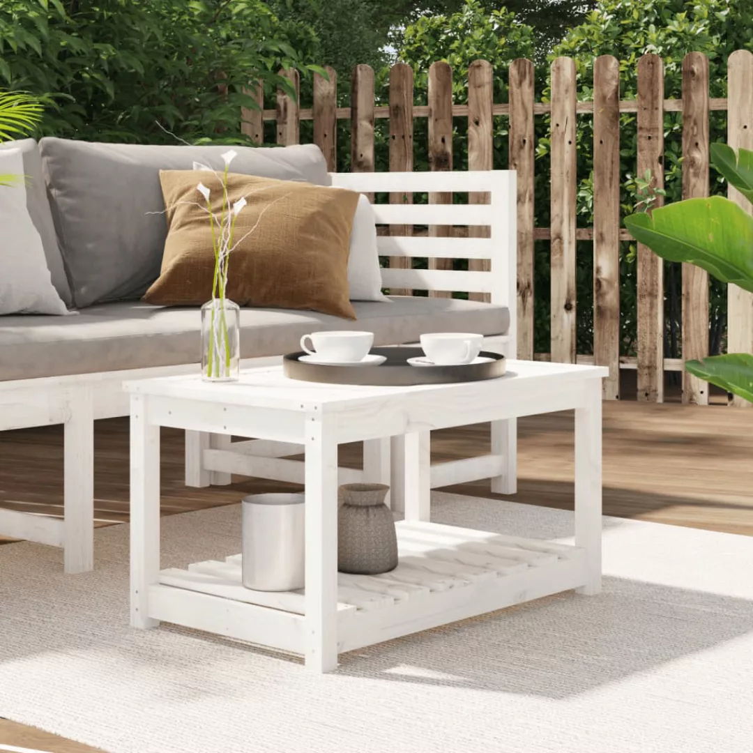 Vidaxl Gartentisch Weiß 82,5x50,5x45 Cm Massivholz Kiefer günstig online kaufen