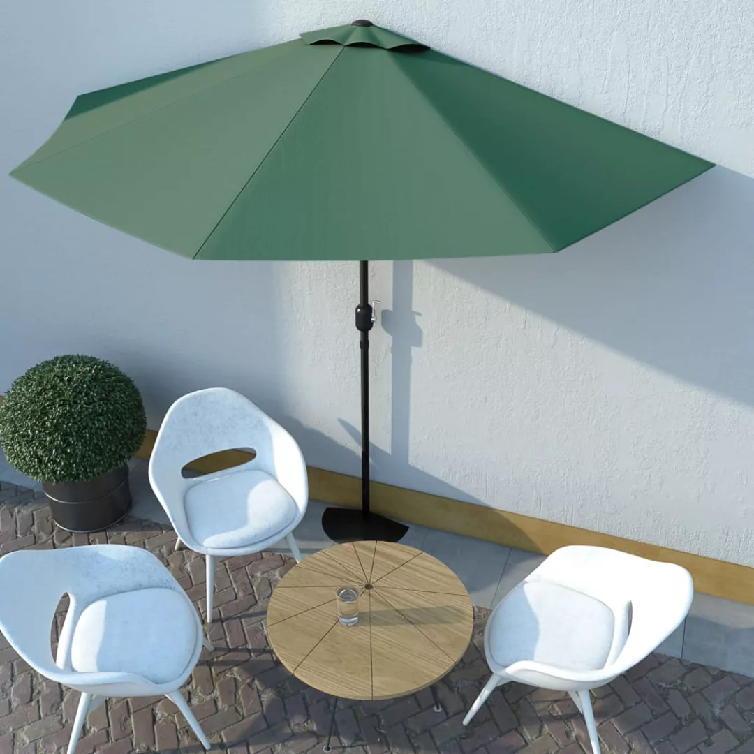 Balkon-sonnenschirm Mit Alu-mast Grün 300ã150 Cm Halbrund günstig online kaufen