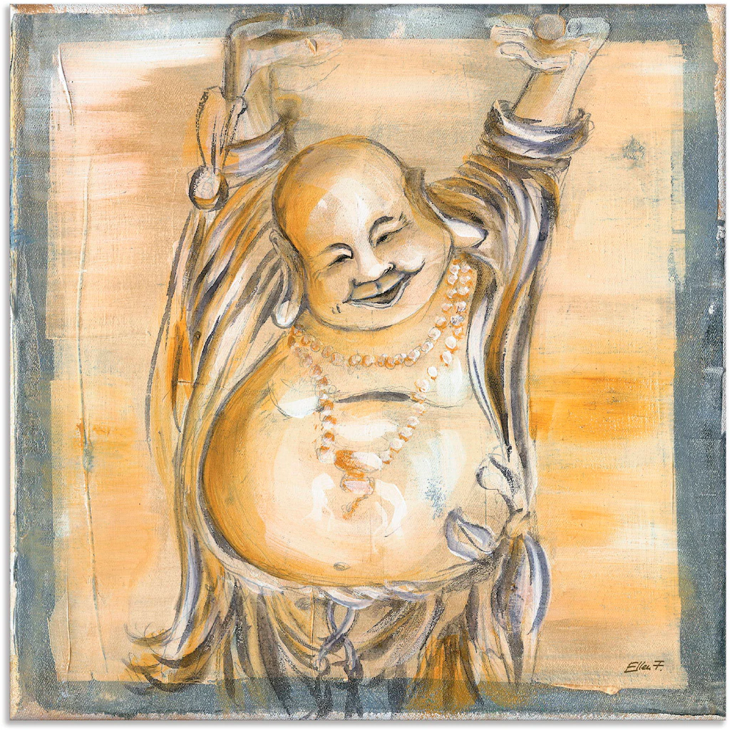 Artland Wandbild "Fröhlicher Buddha II", Religion, (1 St.), als Alubild, Ou günstig online kaufen