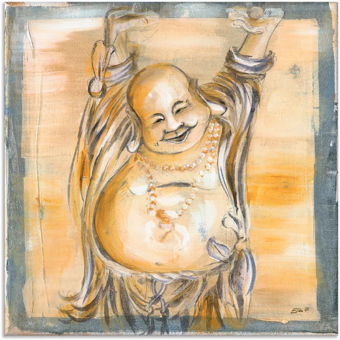 Artland Wandbild "Fröhlicher Buddha II", Religion, (1 St.), als Alubild, Ou günstig online kaufen