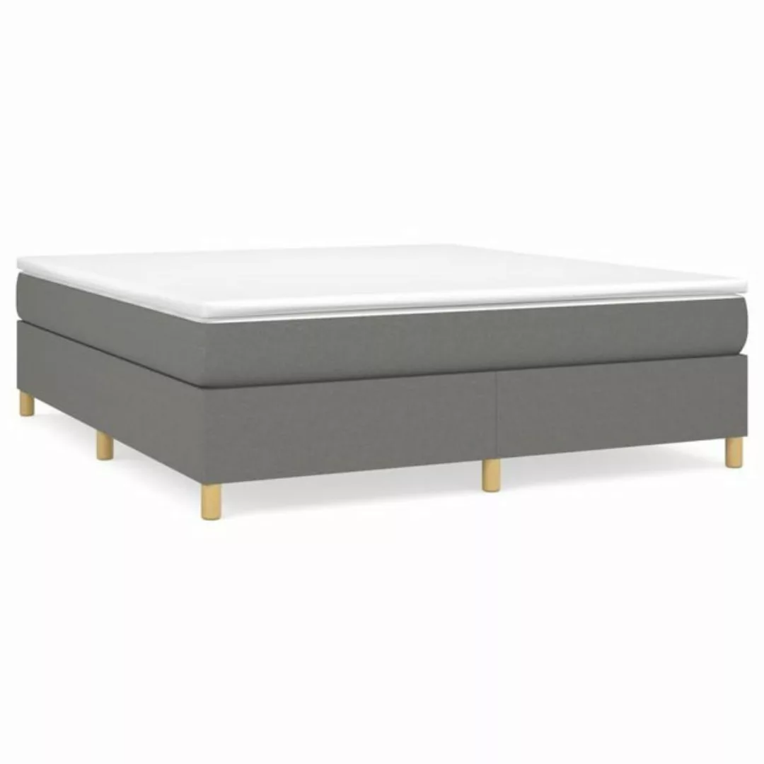 furnicato Bett Boxspringbett mit Matratze Dunkelgrau 160x200 cm Stoff günstig online kaufen