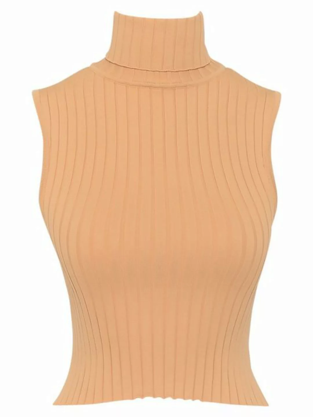 Freshlions Stricktop Top 'TAMARA' Beige Onesize Drapiert/gerafft, Taillentu günstig online kaufen