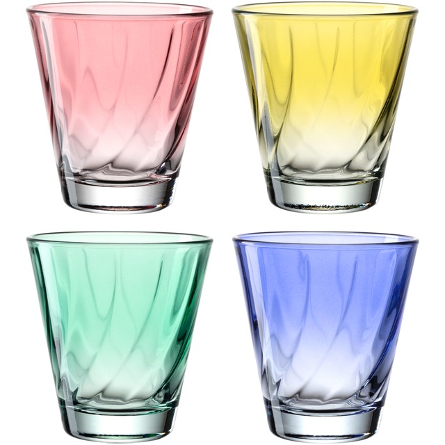 LEONARDO Gläser-Set »Trinkglas, TWIST, 215 ml, farbig sortiert, 4er-Set«, ( günstig online kaufen