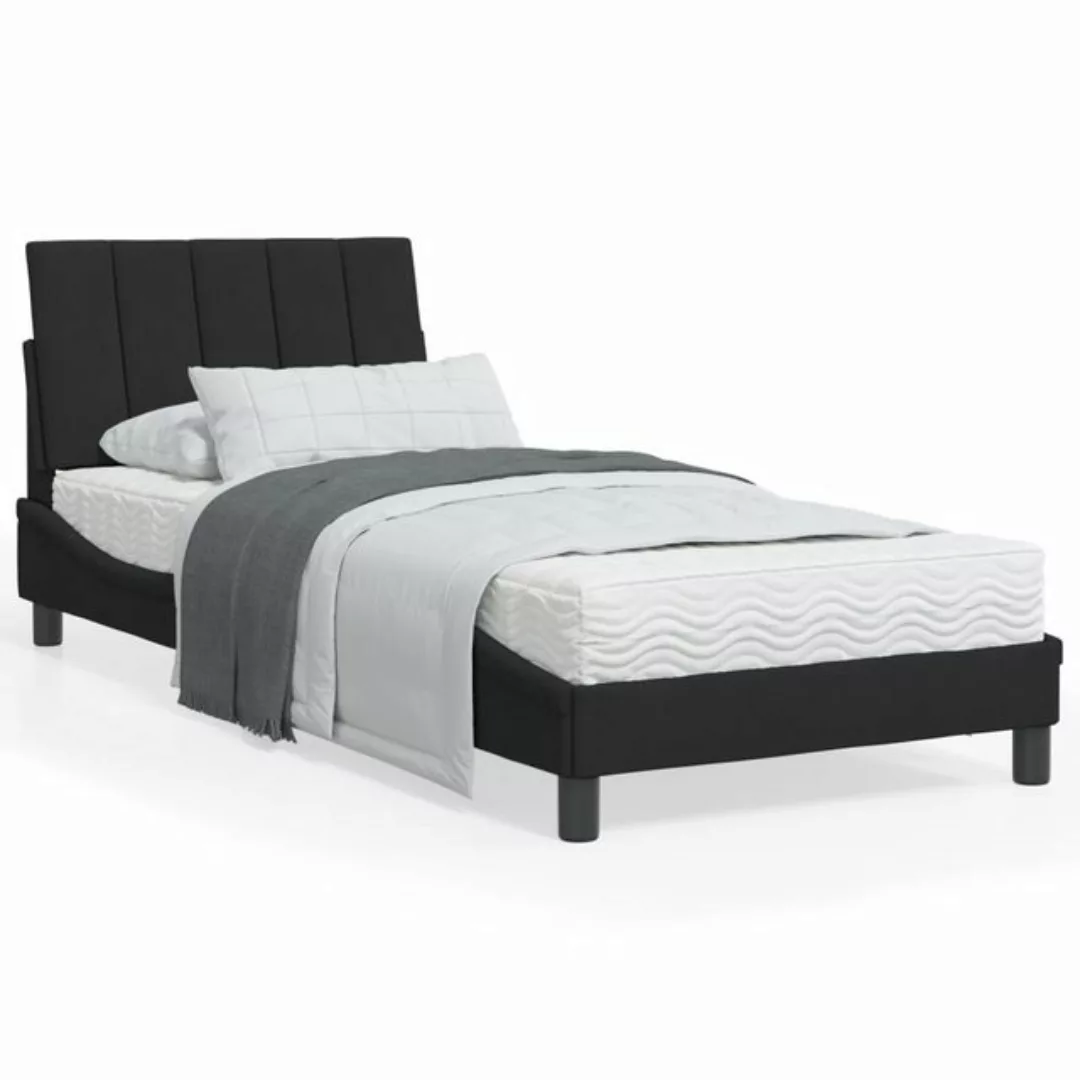 vidaXL Bett Bett mit Matratze Schwarz 90x200 cm Samt günstig online kaufen