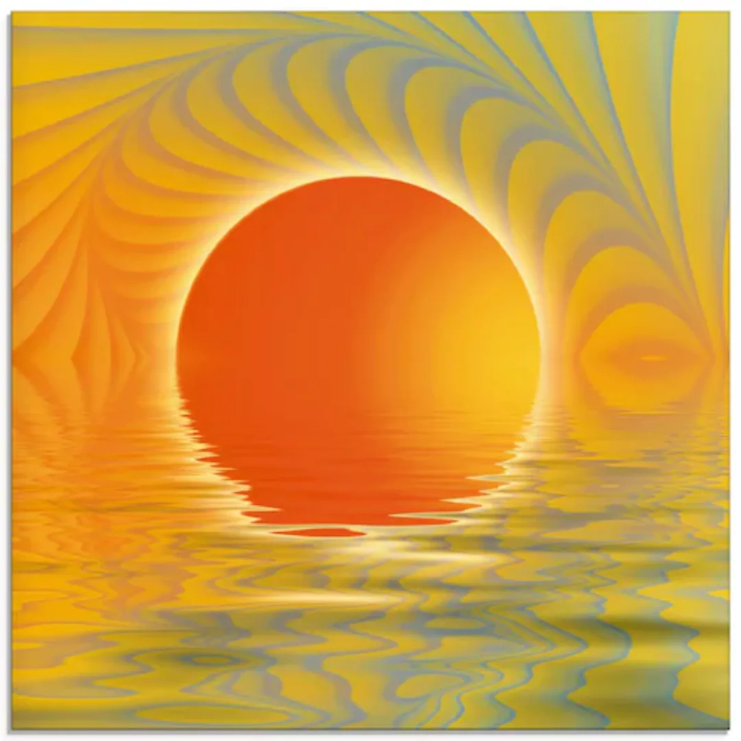 Artland Glasbild "Abstrakter Sonnenuntergang", Muster, (1 St.) günstig online kaufen