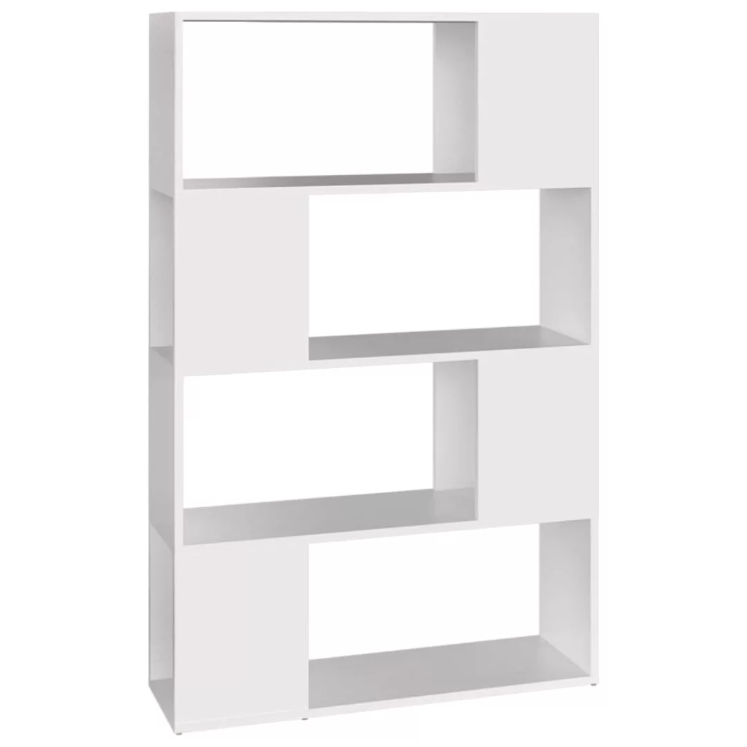 Bücherregal Raumteiler Weiß 80x24x124,5 Cm Spanplatte günstig online kaufen