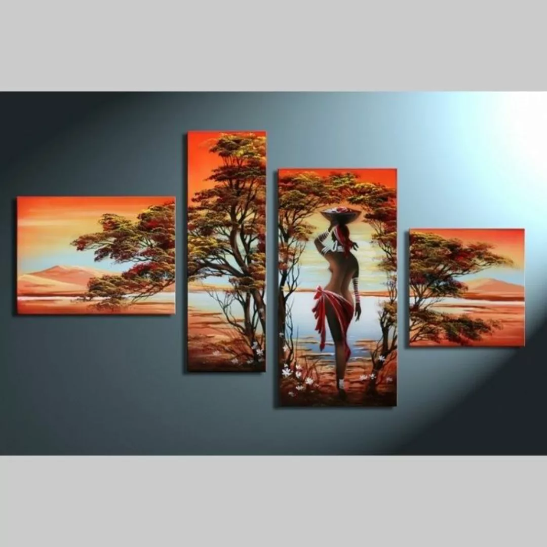 4 Leinwandbilder AFRIKA Frau (1) 120 x 70cm Handgemalt günstig online kaufen