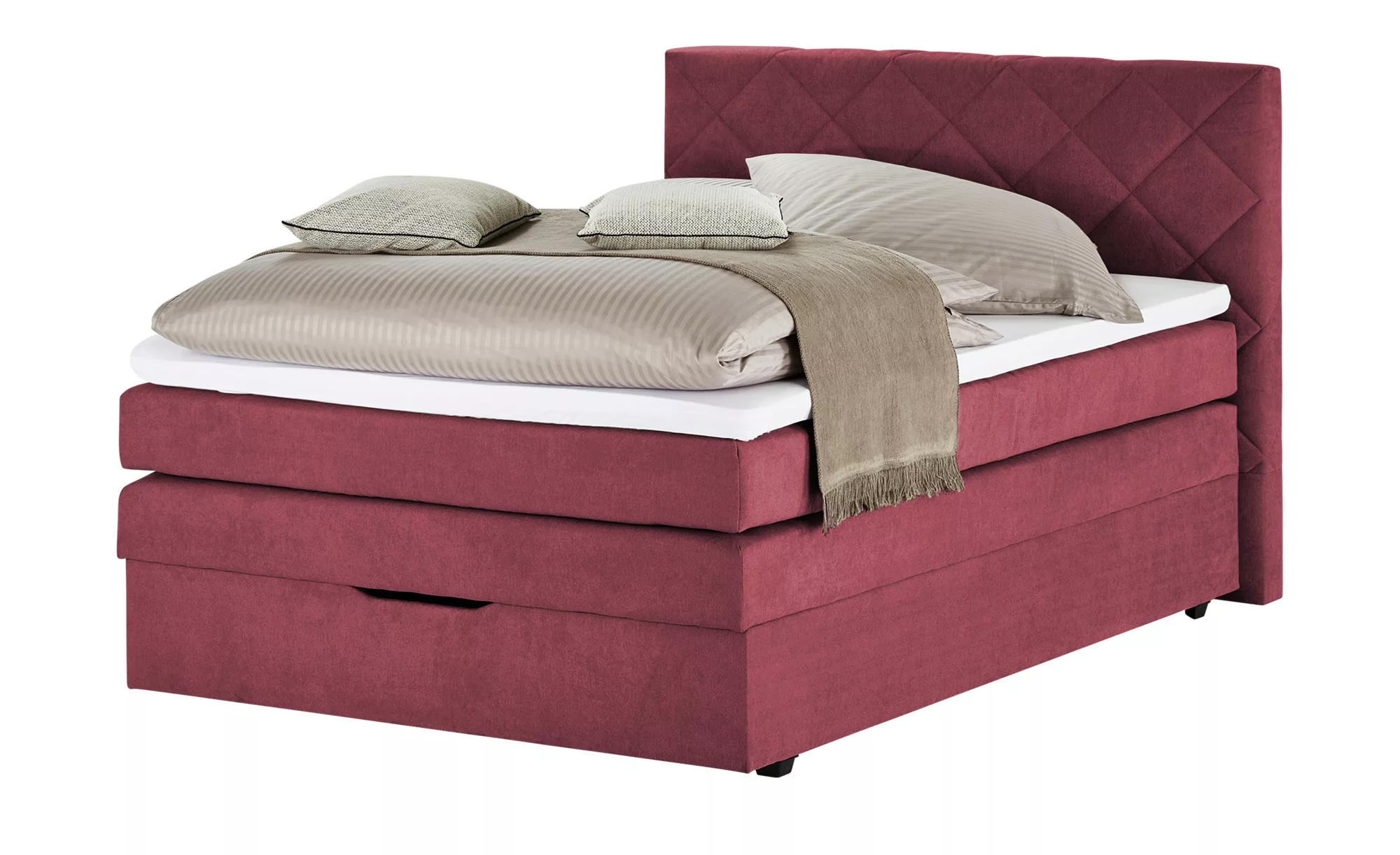 Boxspringbett mit Bettkasten Princess ¦ rot ¦ Maße (cm): B: 152 H: 116 Bett günstig online kaufen