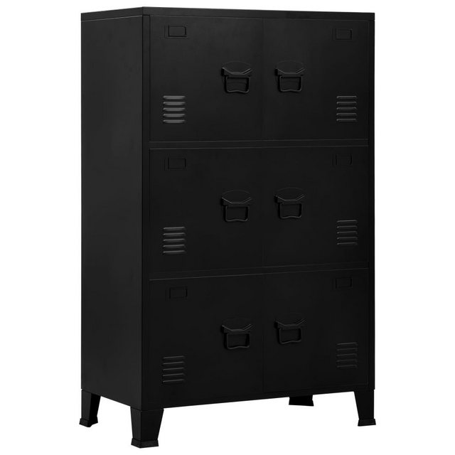 furnicato Spind Lagerschrank Industrial Schwarz 75x40x120 cm Stahl günstig online kaufen