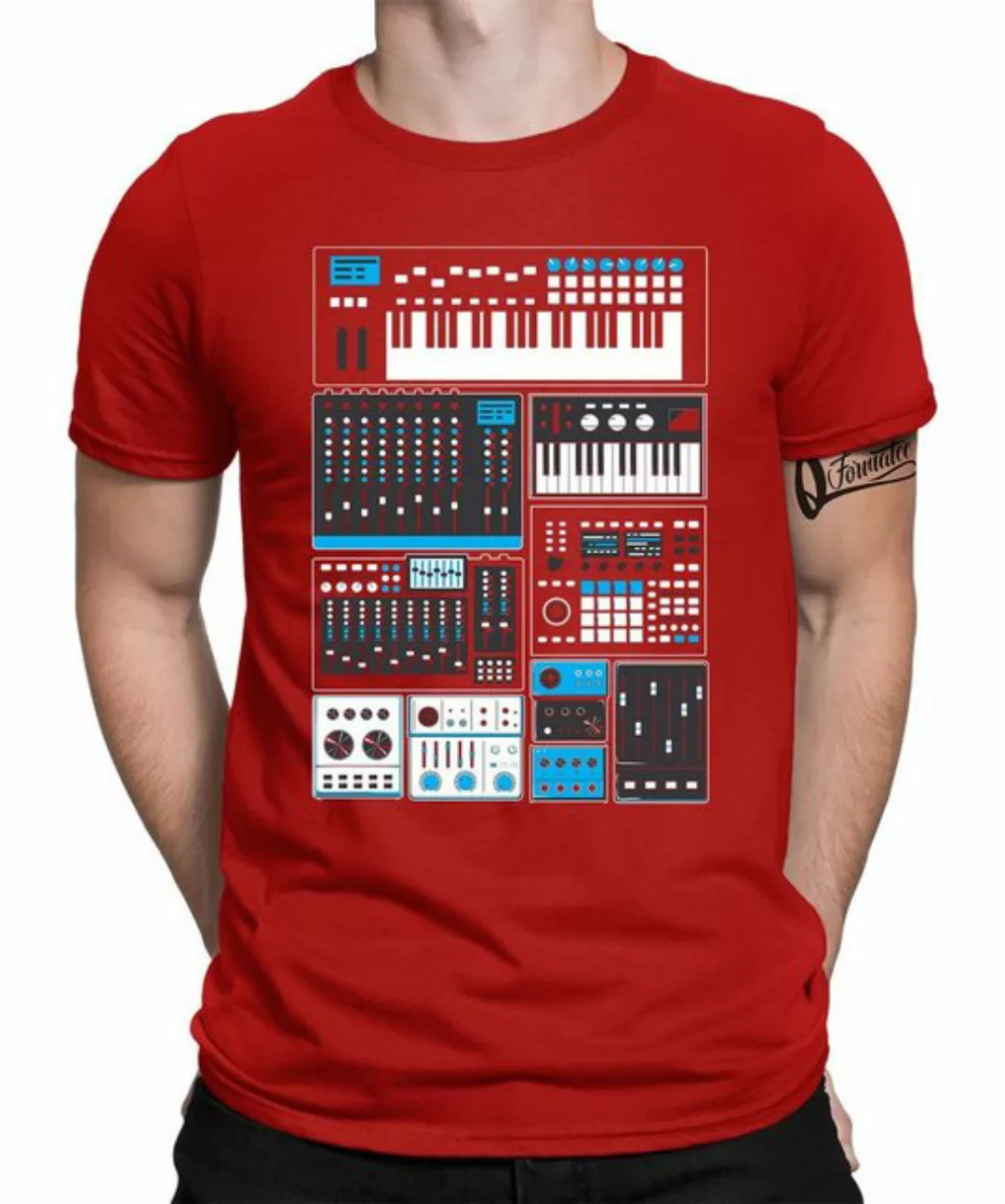 Quattro Formatee Kurzarmshirt Analog Modular Keyboard Music - Elektronische günstig online kaufen