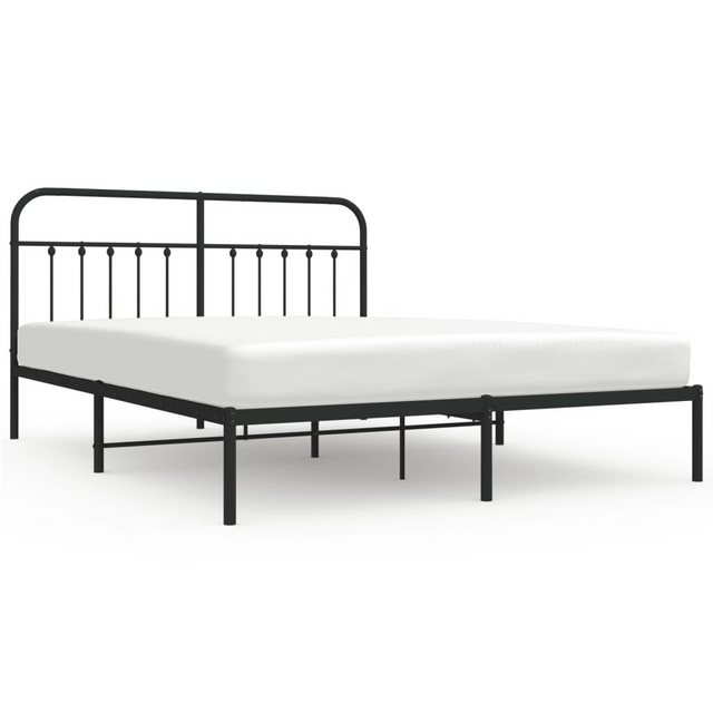 vidaXL Bettgestell, Bettrahmen mit Kopfteil Metall Schwarz 183x213 cm günstig online kaufen