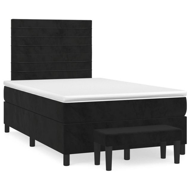 vidaXL Boxspringbett Boxspringbett mit Matratze und Fusshocker Samt (120 x günstig online kaufen