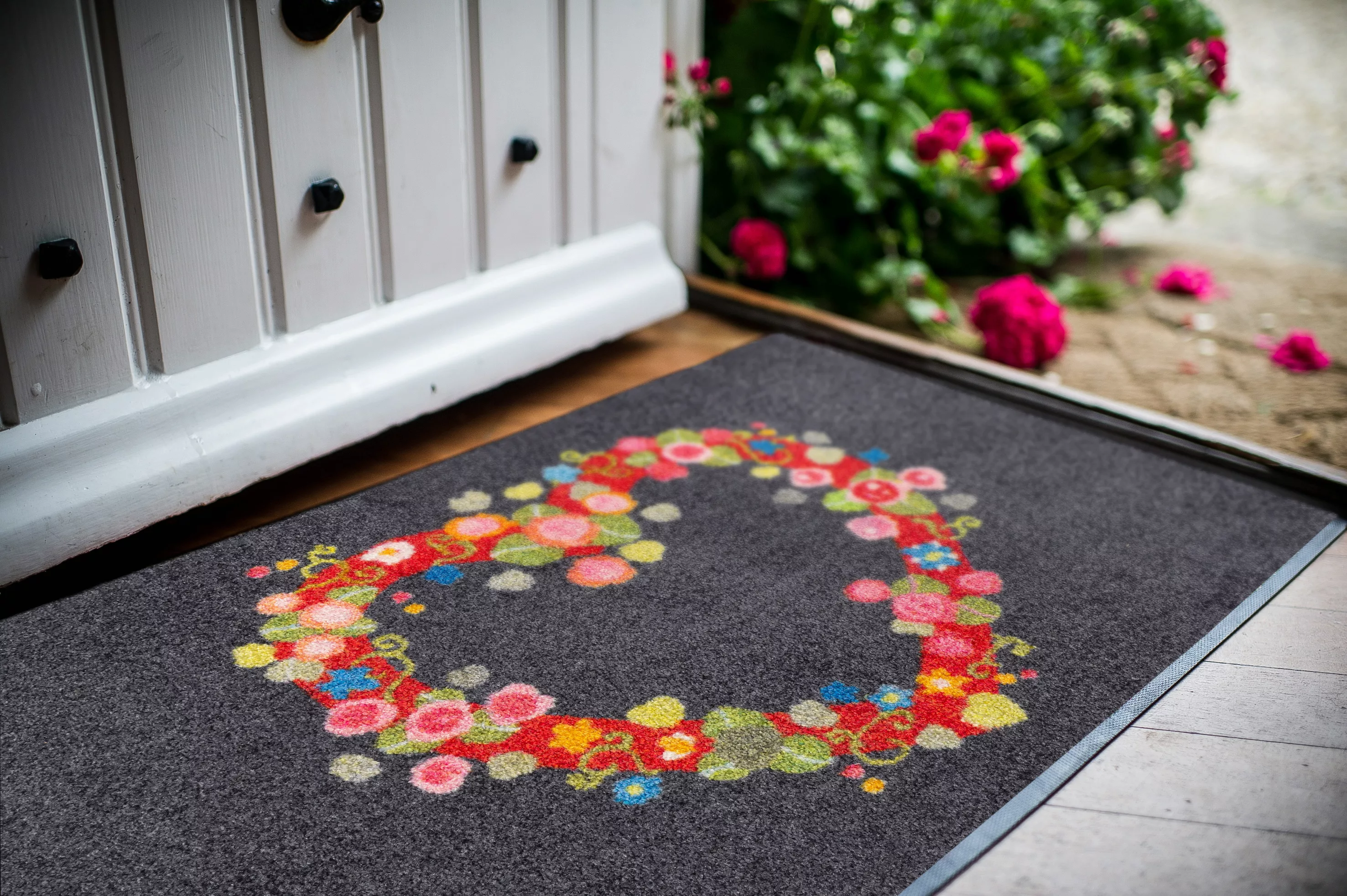 wash+dry by Kleen-Tex Fußmatte »Floral Romance«, rechteckig, 7 mm Höhe günstig online kaufen