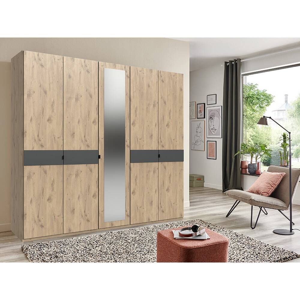 Lomadox Kleiderschrank BRADFORD-43 228 cm mit Passepartoutrahmen in Eiche m günstig online kaufen