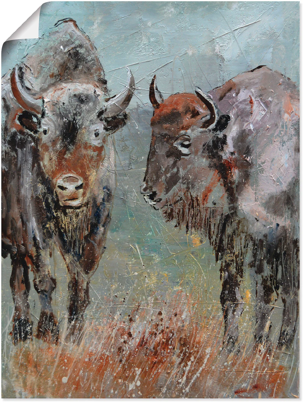Artland Poster "Büffel", Wildtiere, (1 St.), als Alubild, Leinwandbild, Wan günstig online kaufen