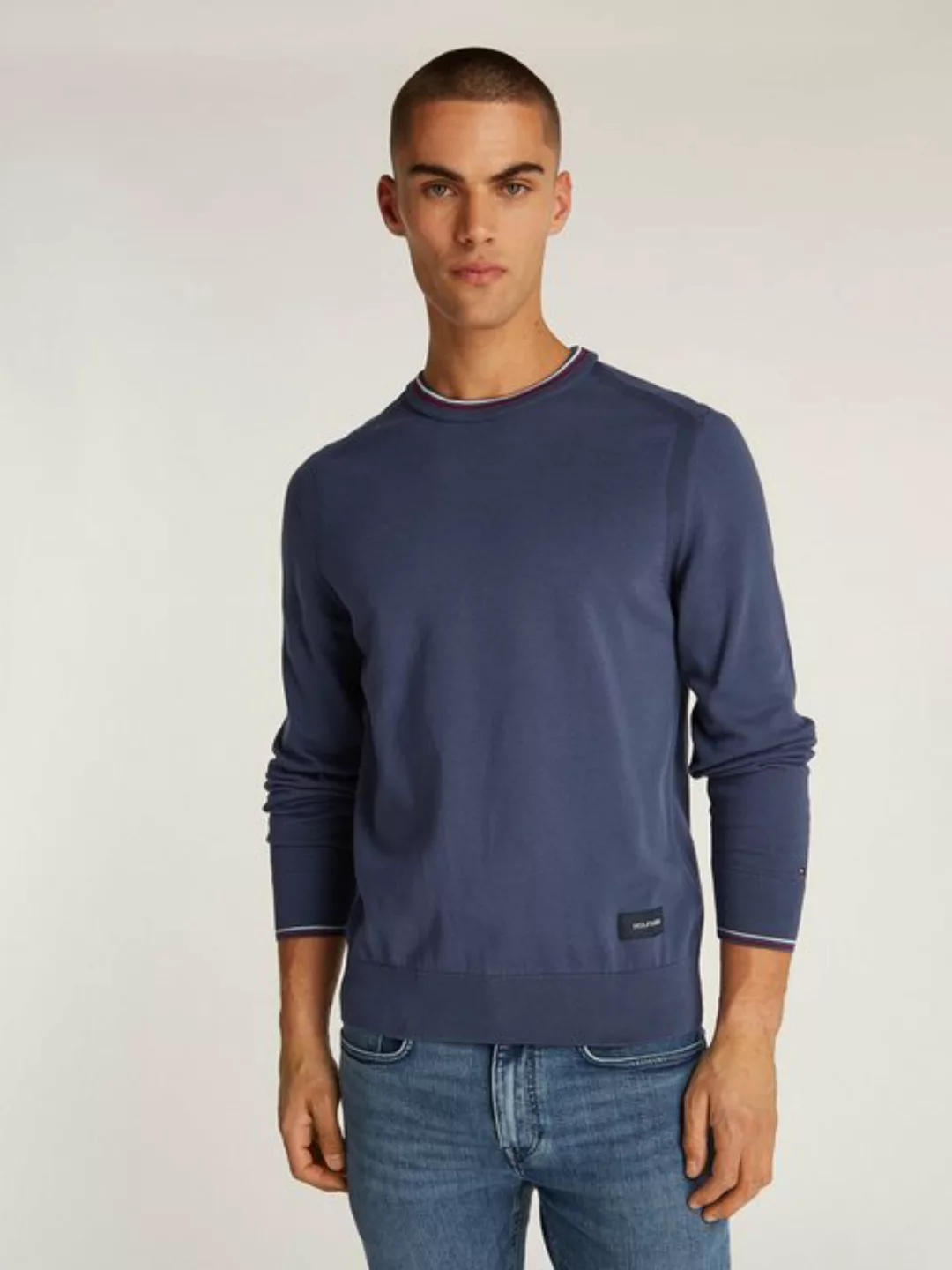 Tommy Hilfiger Rundhalspullover "RWB COTTON CREW NECK", farbliche Akzente i günstig online kaufen