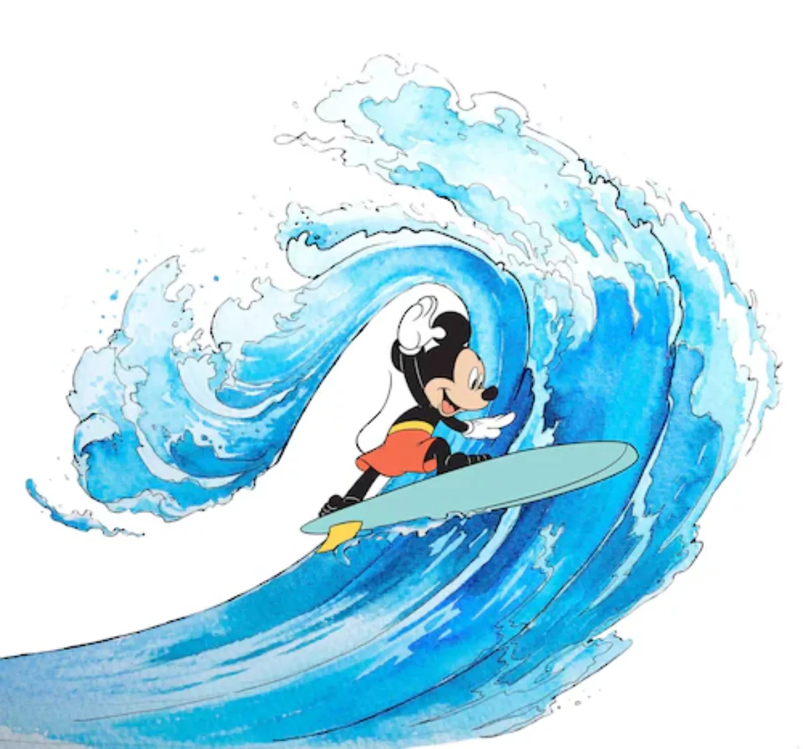 Komar Vliestapete »Mickey Surfing«, 300x280 cm (Breite x Höhe) günstig online kaufen