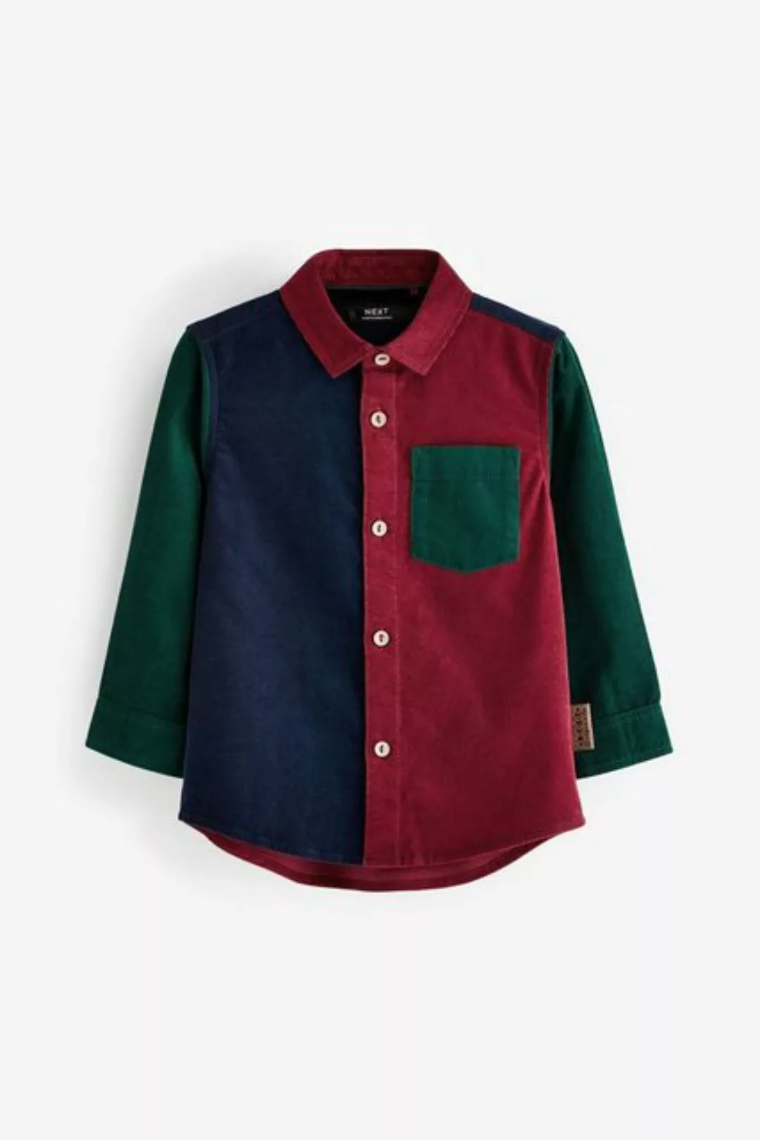 Next Langarmhemd Cordhemd mit Farbblock-Design (1-tlg) günstig online kaufen