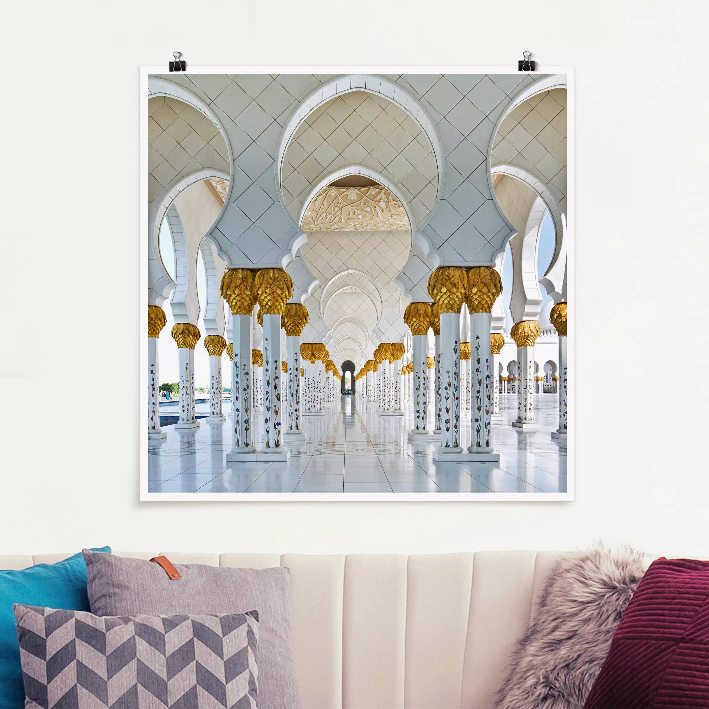 Poster Architektur & Skyline - Quadrat Moschee in Abu Dhabi günstig online kaufen