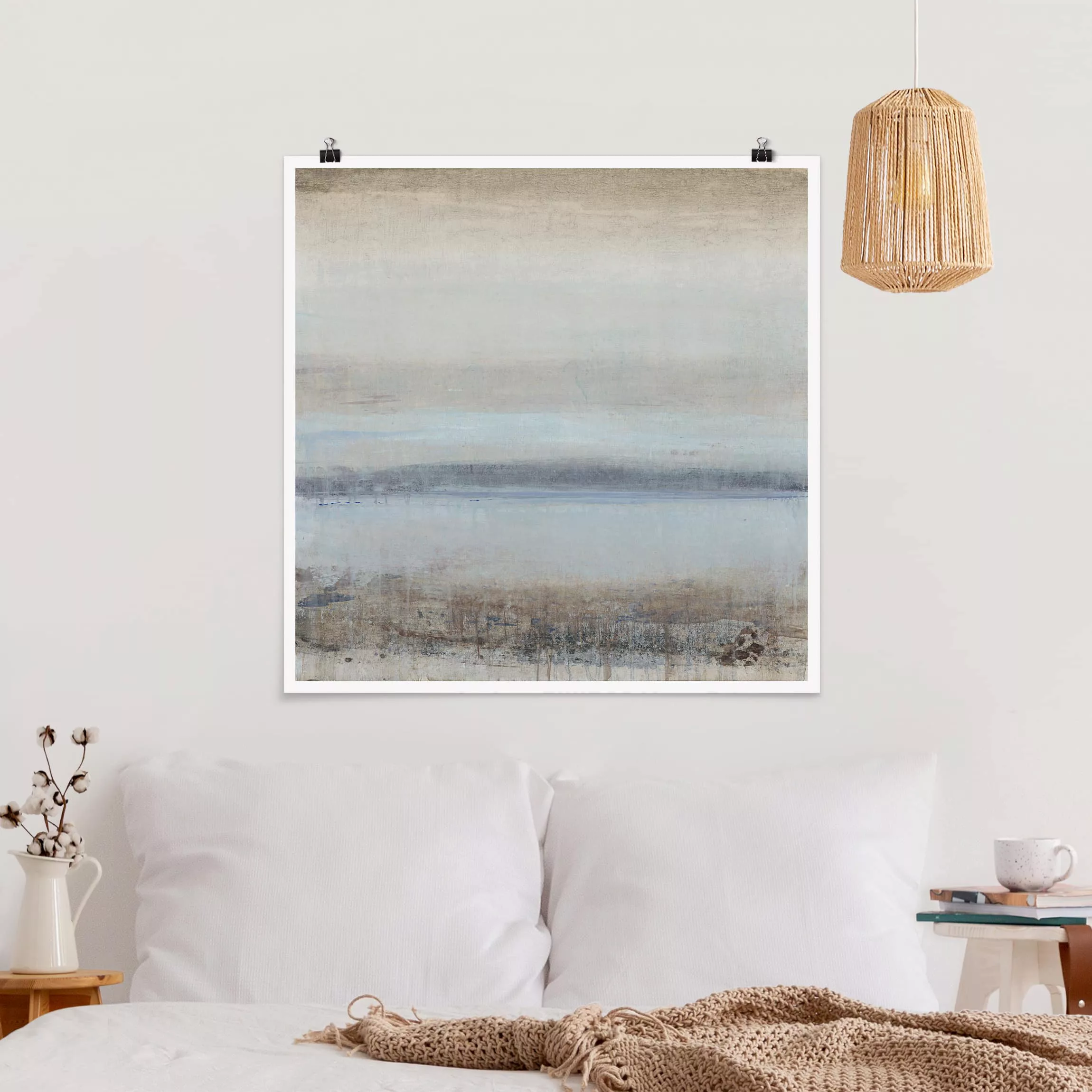 Poster Abstrakt - Quadrat Horizont über Blau I günstig online kaufen