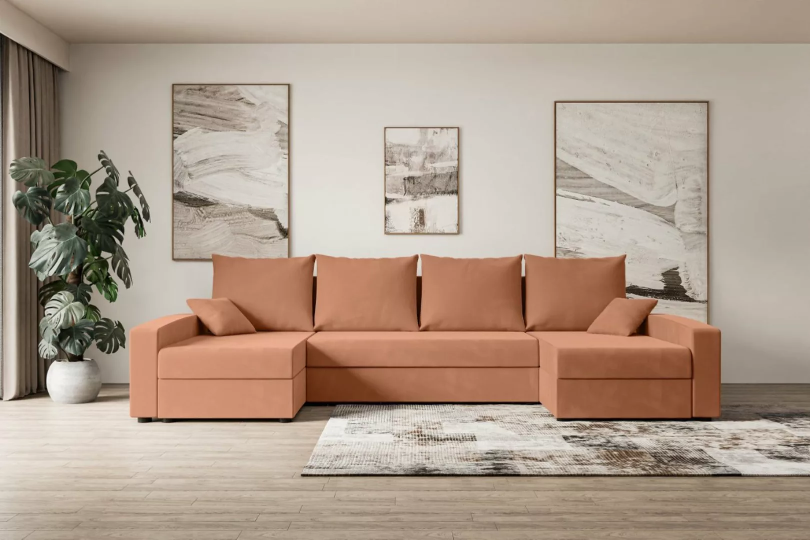 ALTDECOR Wohnlandschaft ALESIA-U, Couch mit Schlaffunktion, Wohnzimmer - Wo günstig online kaufen