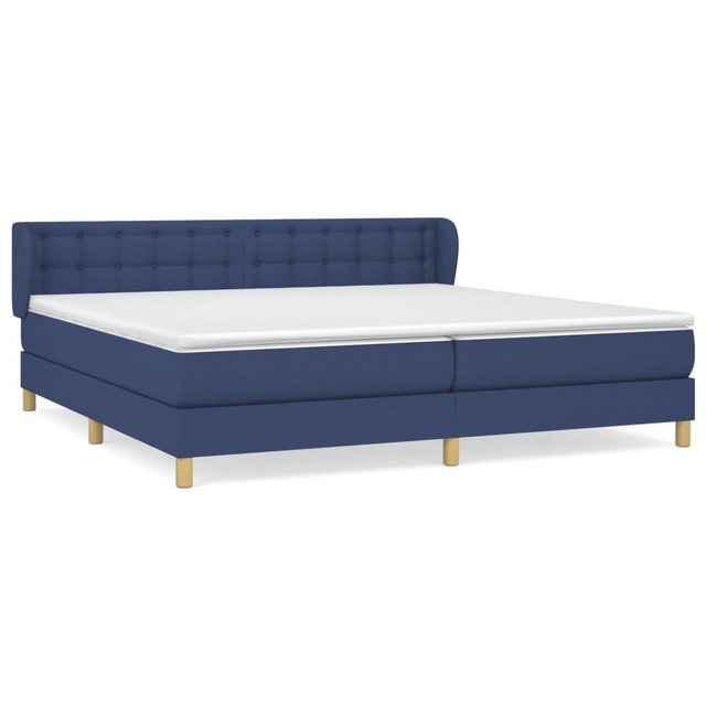 vidaXL Boxspringbett Boxspringbett mit Matratze Blau 200x200 cm Stoff Bett günstig online kaufen