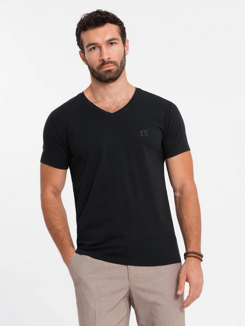 OMBRE T-Shirt T-Shirt mit V-Ausschnitt SLIM FIT günstig online kaufen