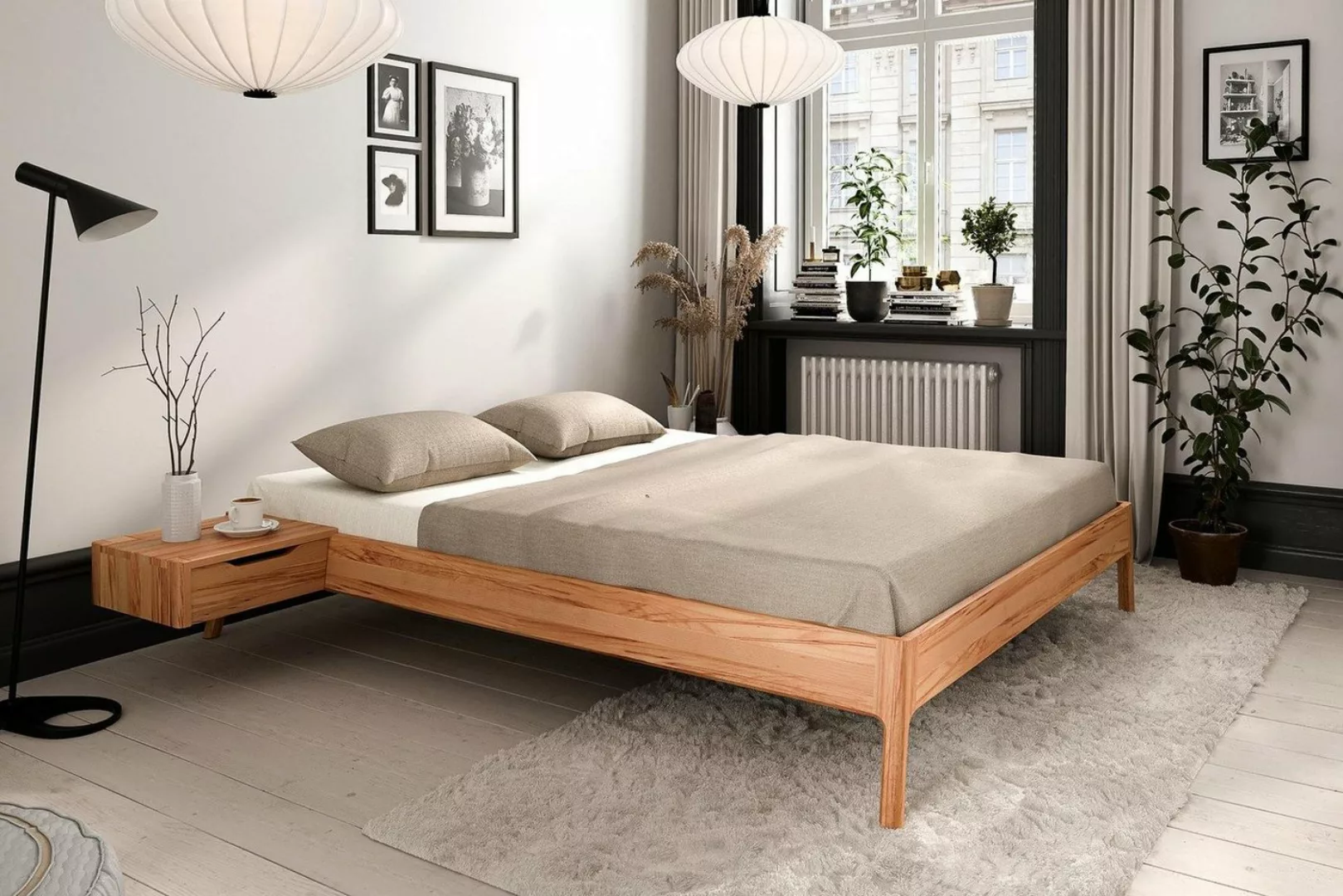 Natur24 Einzelbett Bett Swig 3 Sonderlänge 120x190 Kernbuche ohne Kopfteil günstig online kaufen