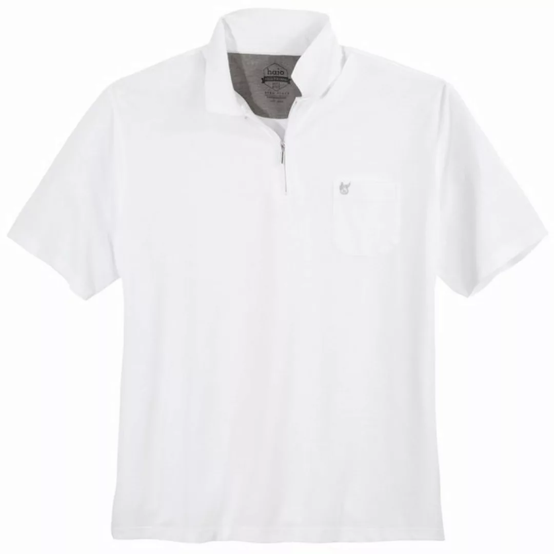 Hajo Poloshirt Große Größen Herren Zipper Poloshirt Stay Fresh weiß Hajo günstig online kaufen