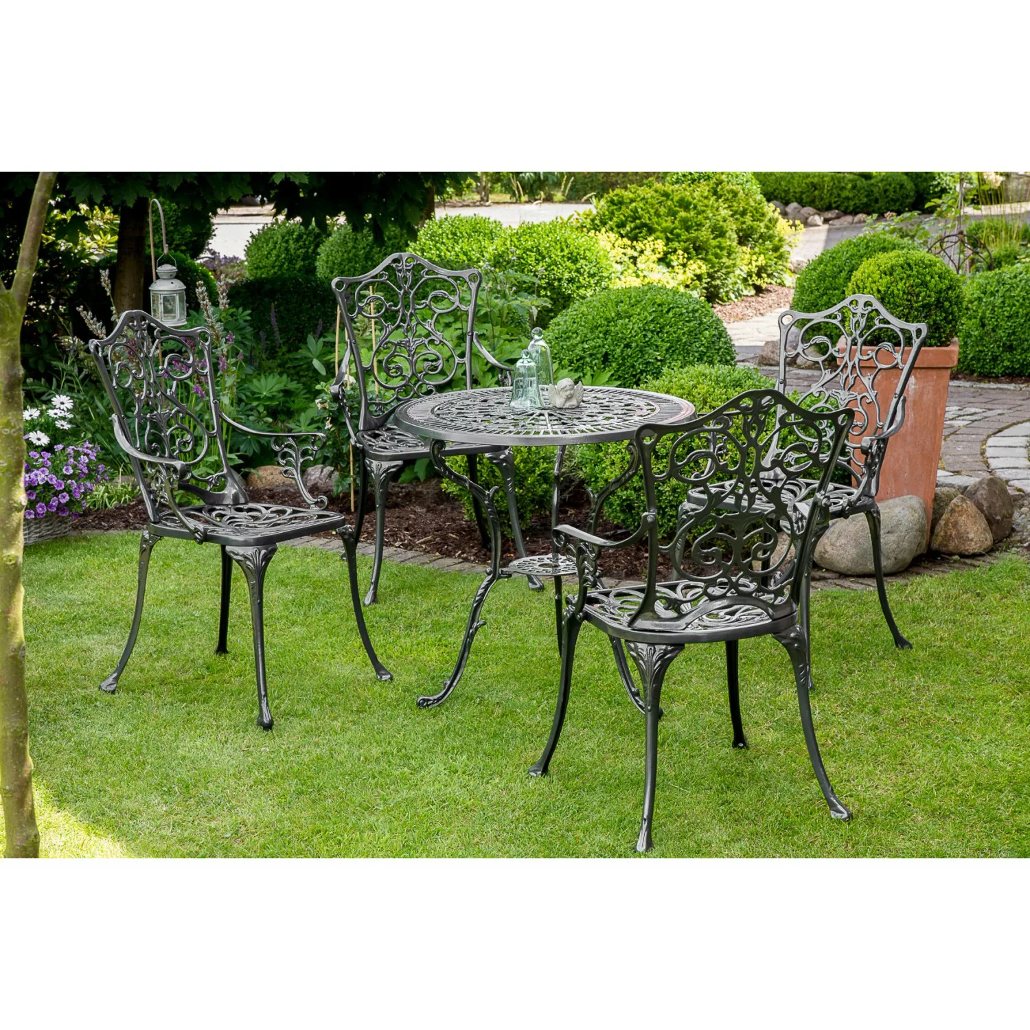 Gartenmöbel-Set Lugano 5-tlg. Grau günstig online kaufen